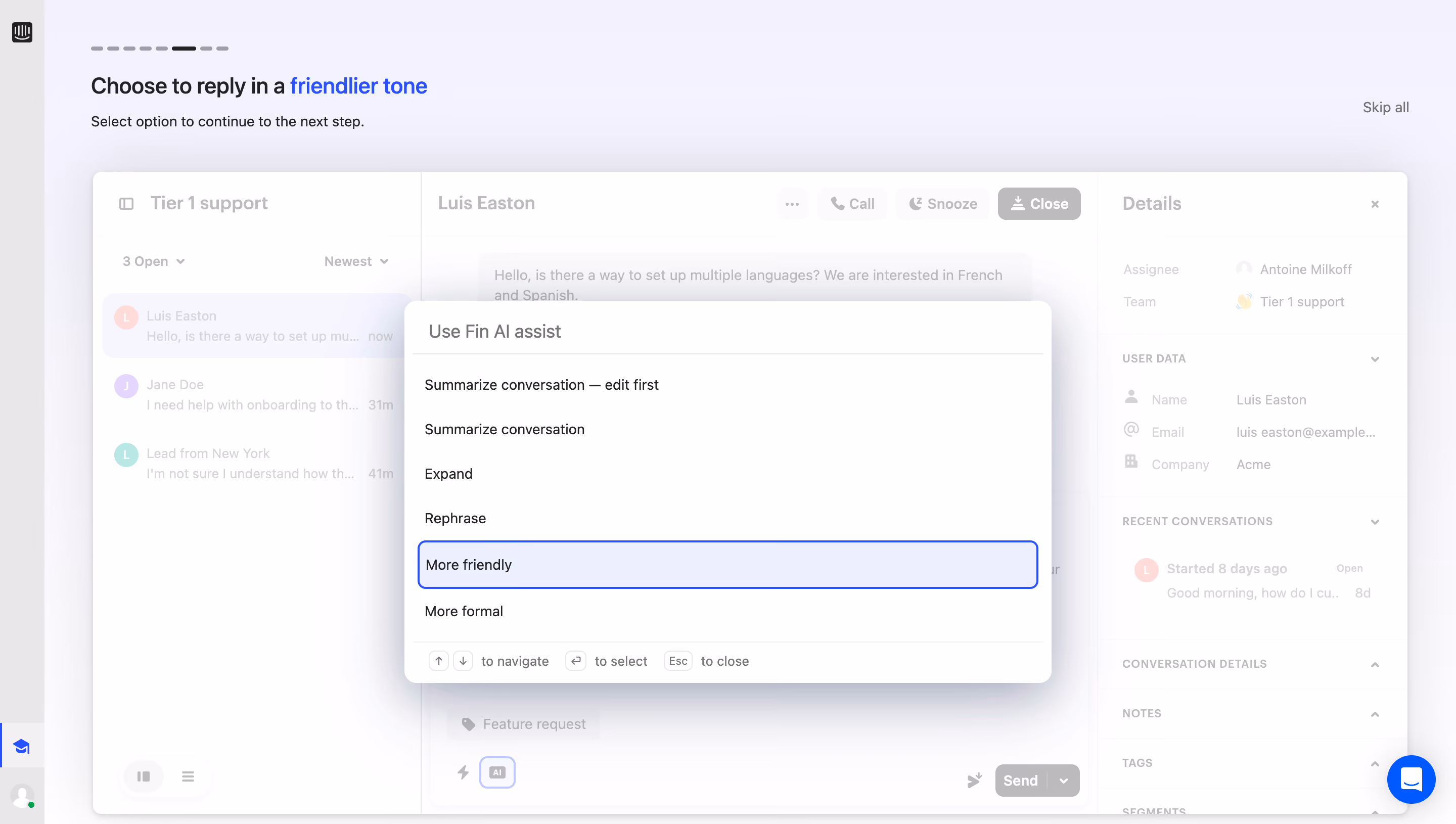 Intercom Help Desk Onboarding