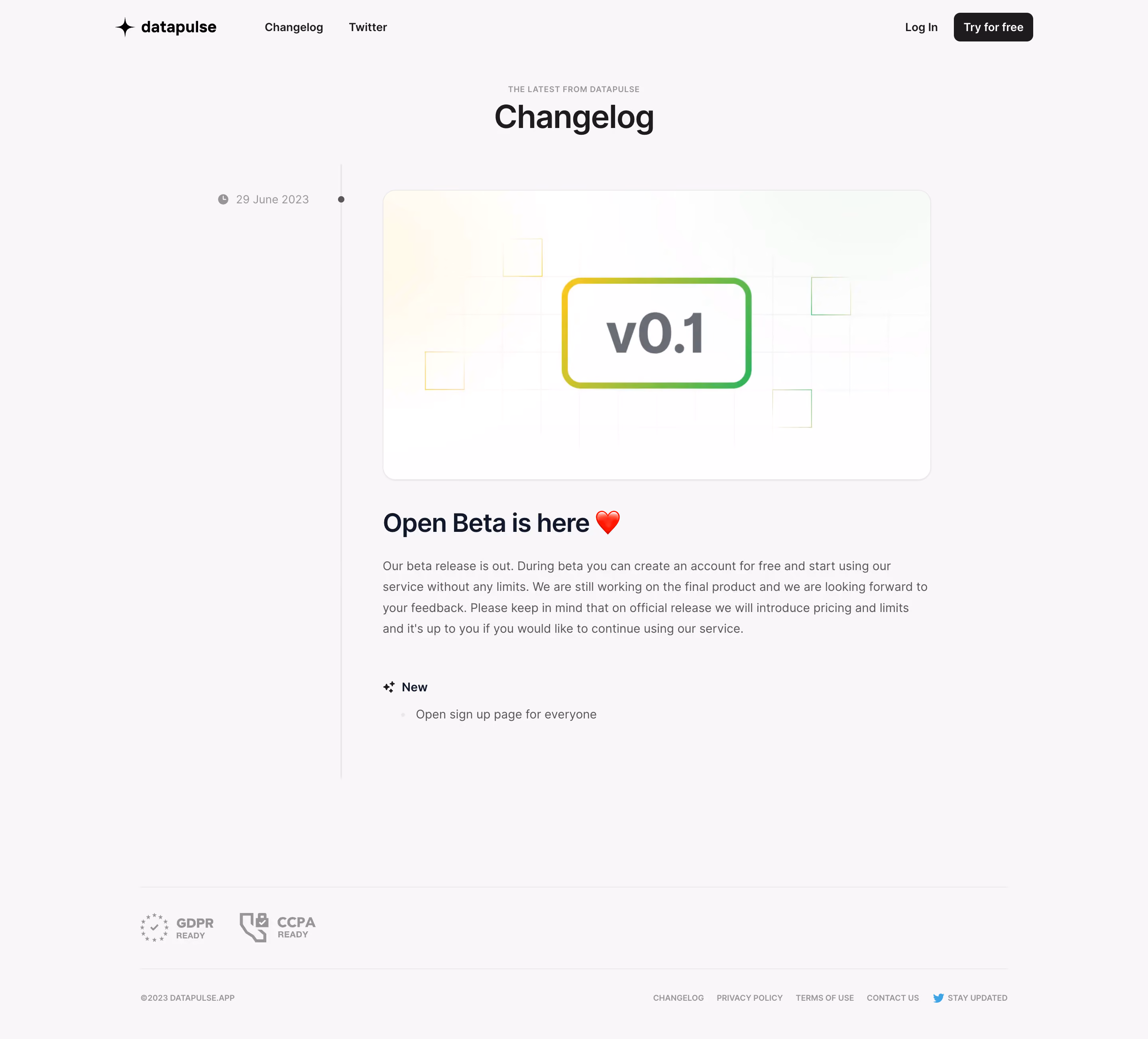 DataPulse Changelog