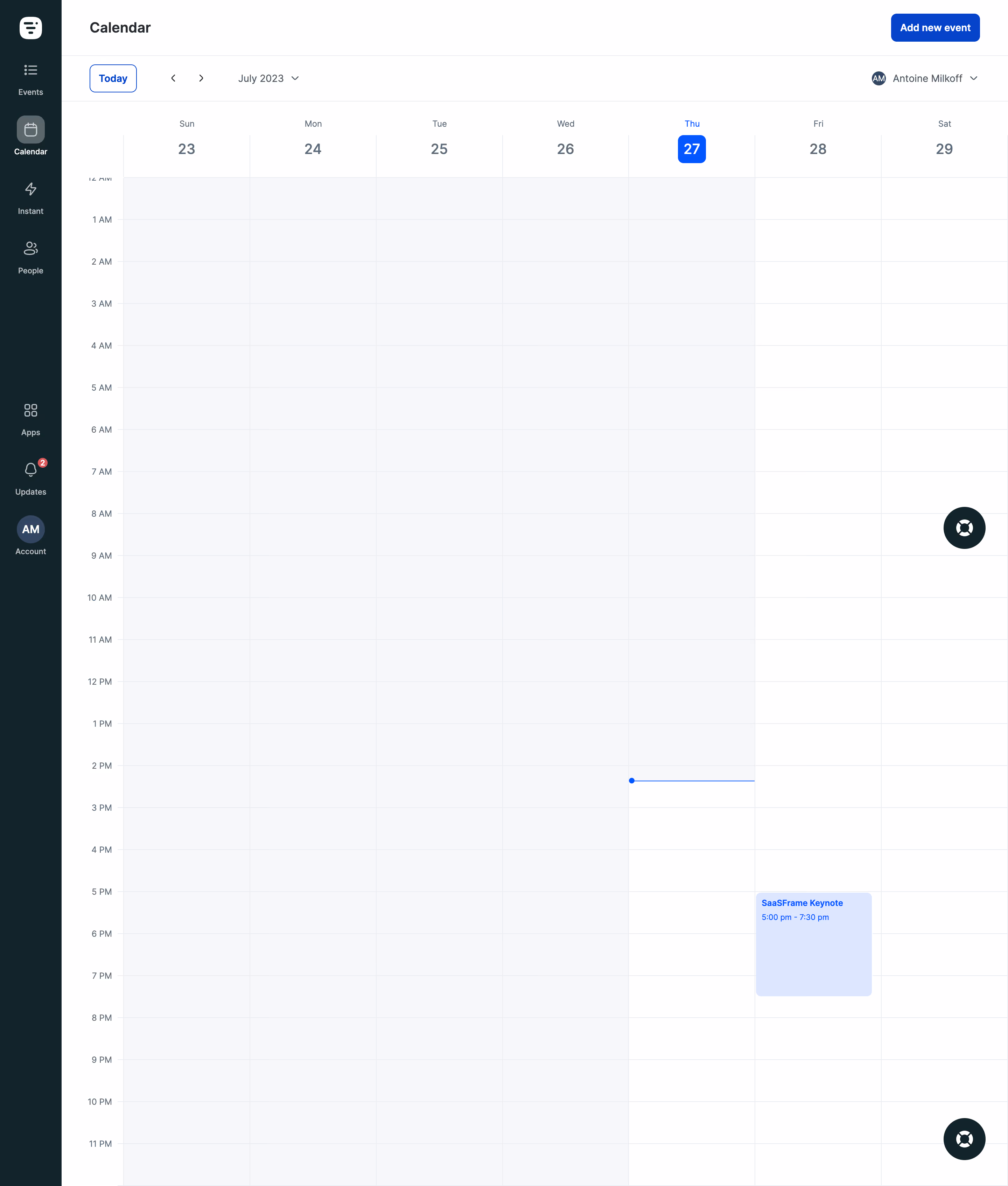 Livestorm Calendar View
