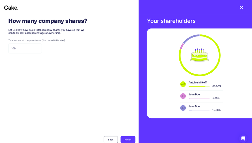Cake Equity Account Setup