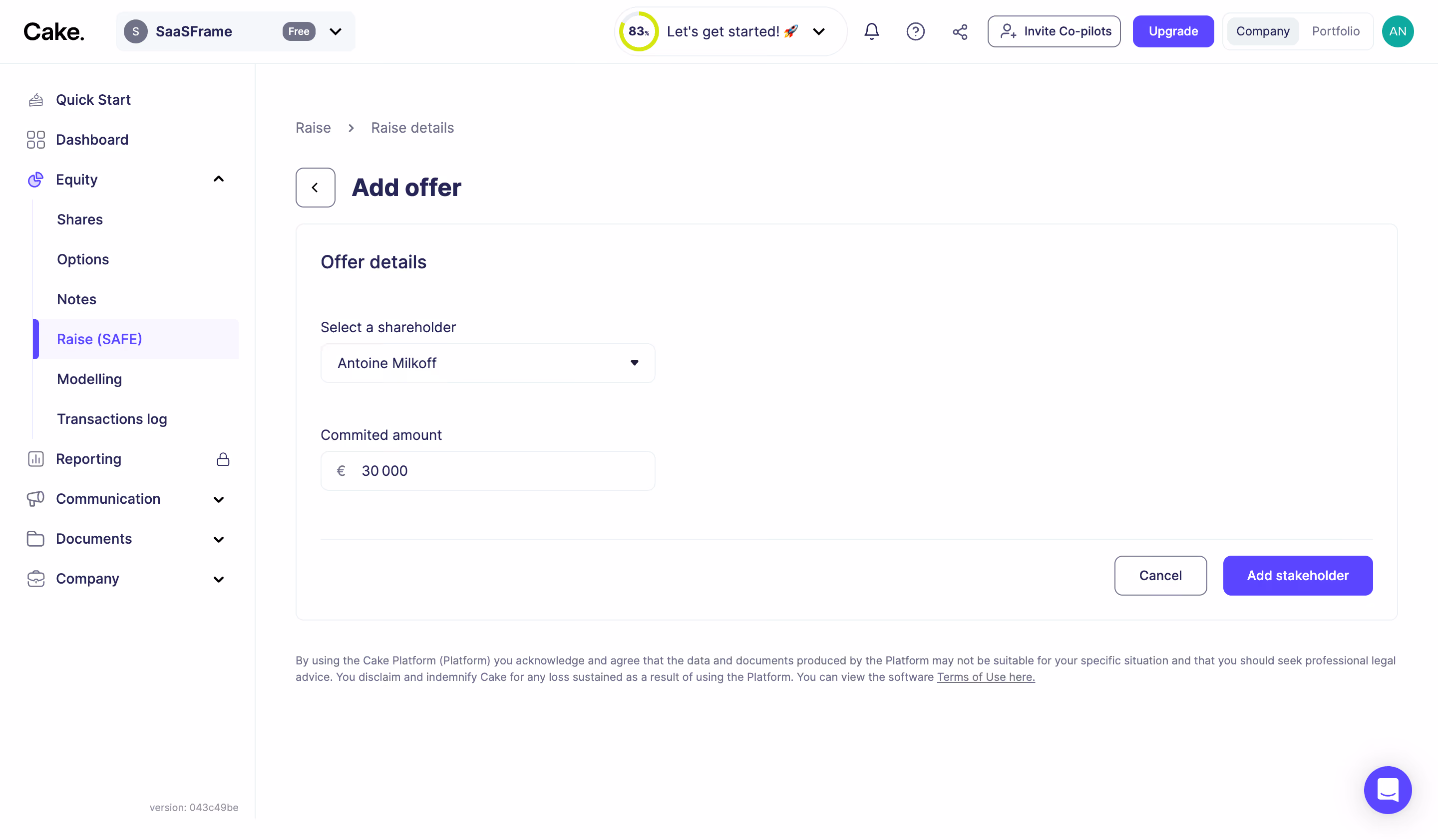 Cake Equity Add An Offer