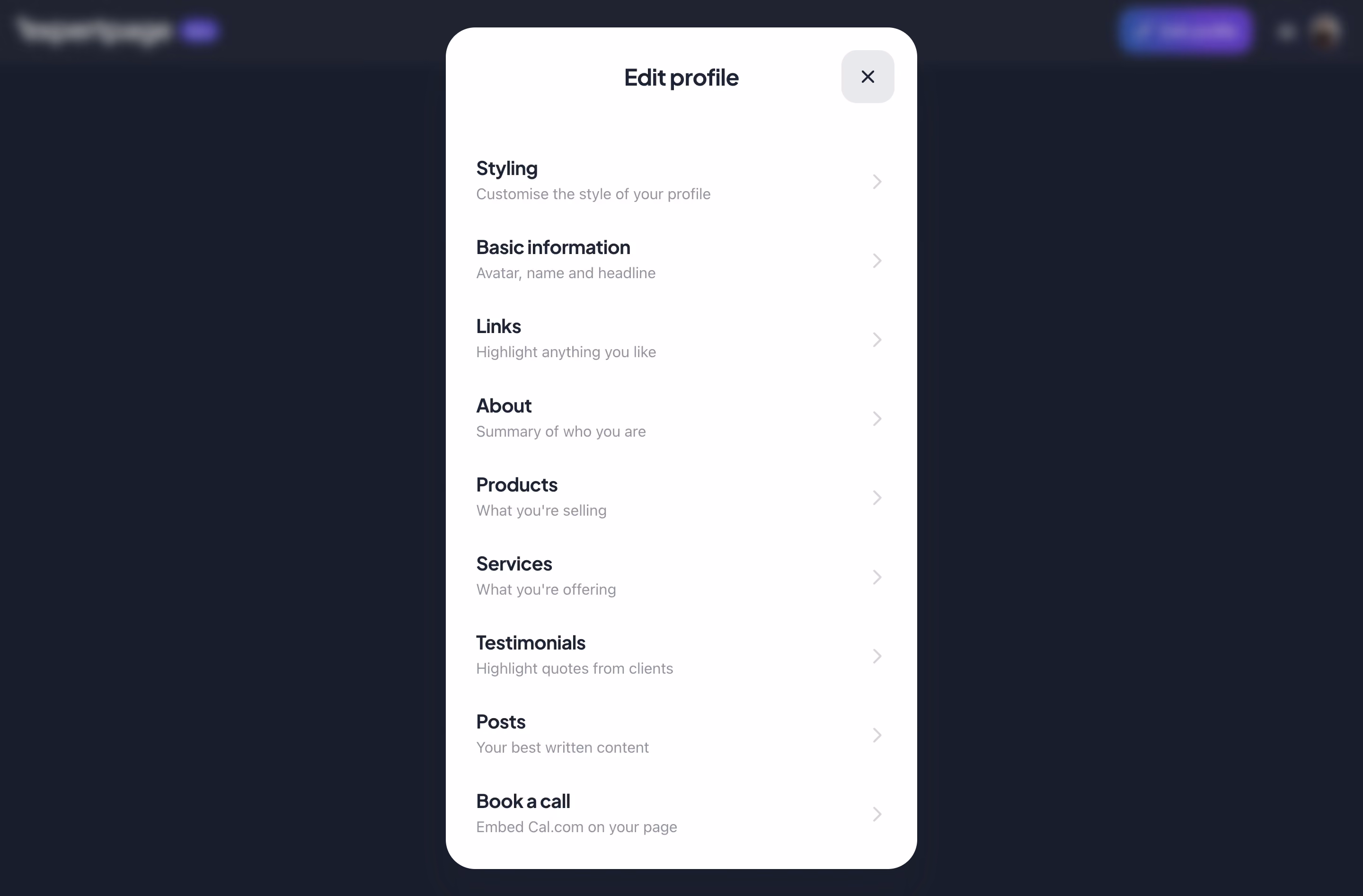 Expertpage Edit Profile