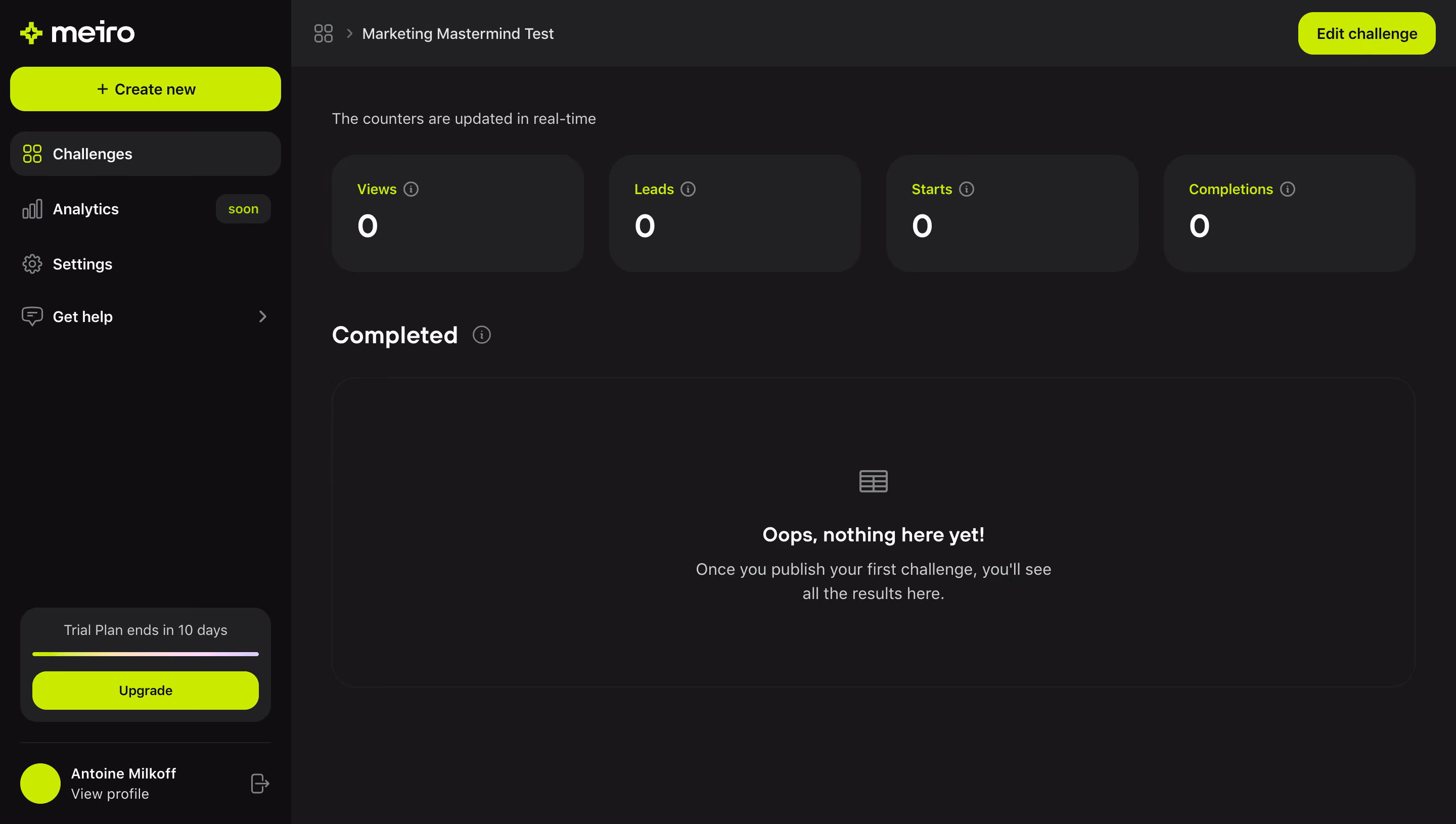 Meiro Empty Analytics