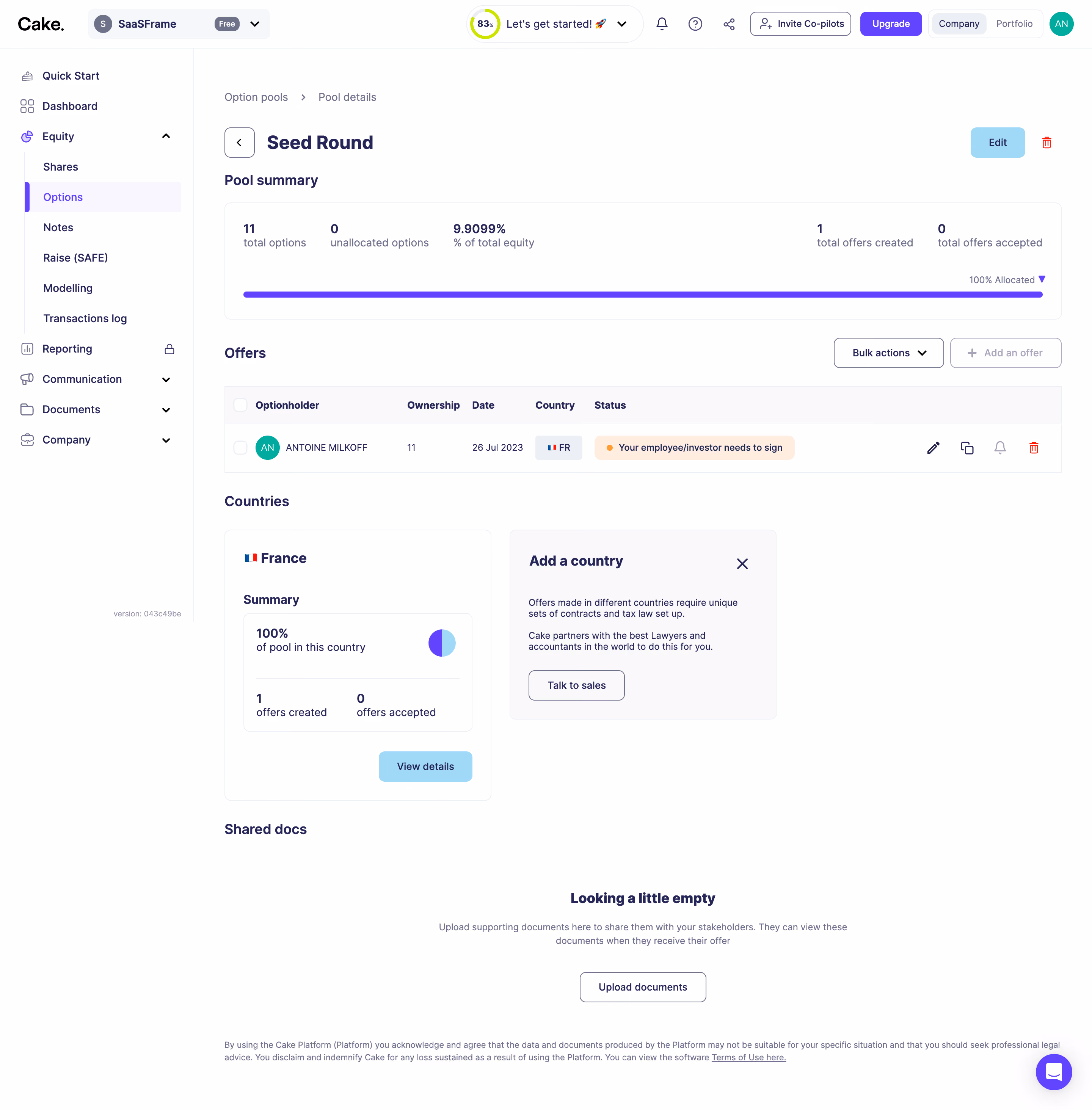 Cake Equity Option Pool Details