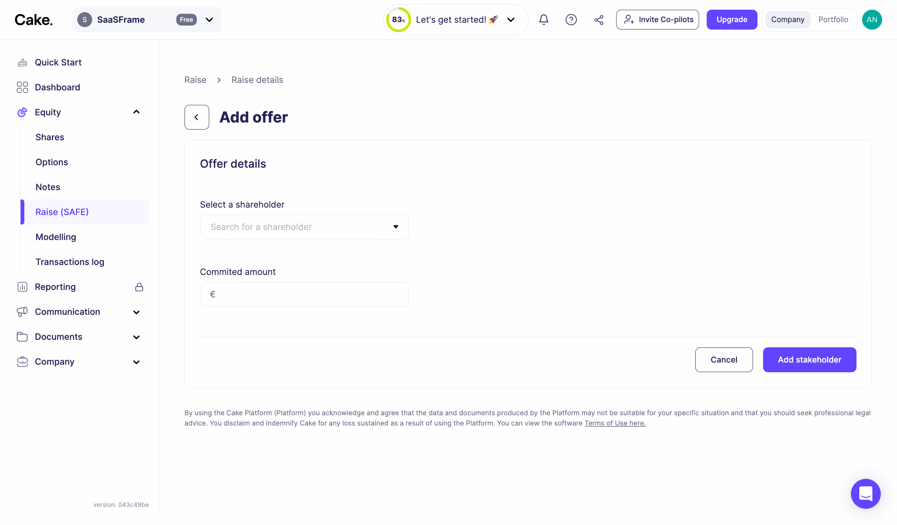 Cake Equity Add An Offer