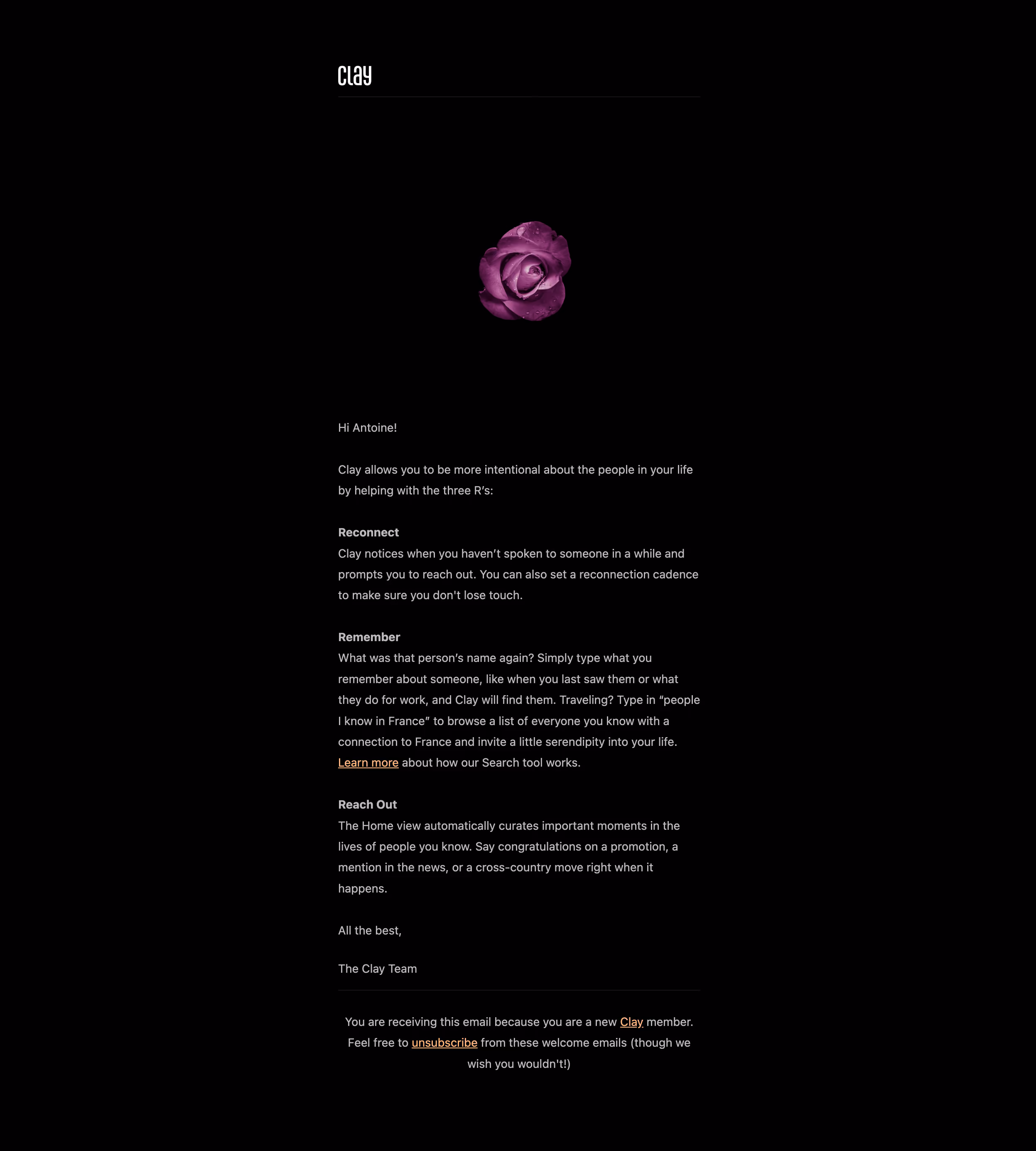 Clay Onboarding Email