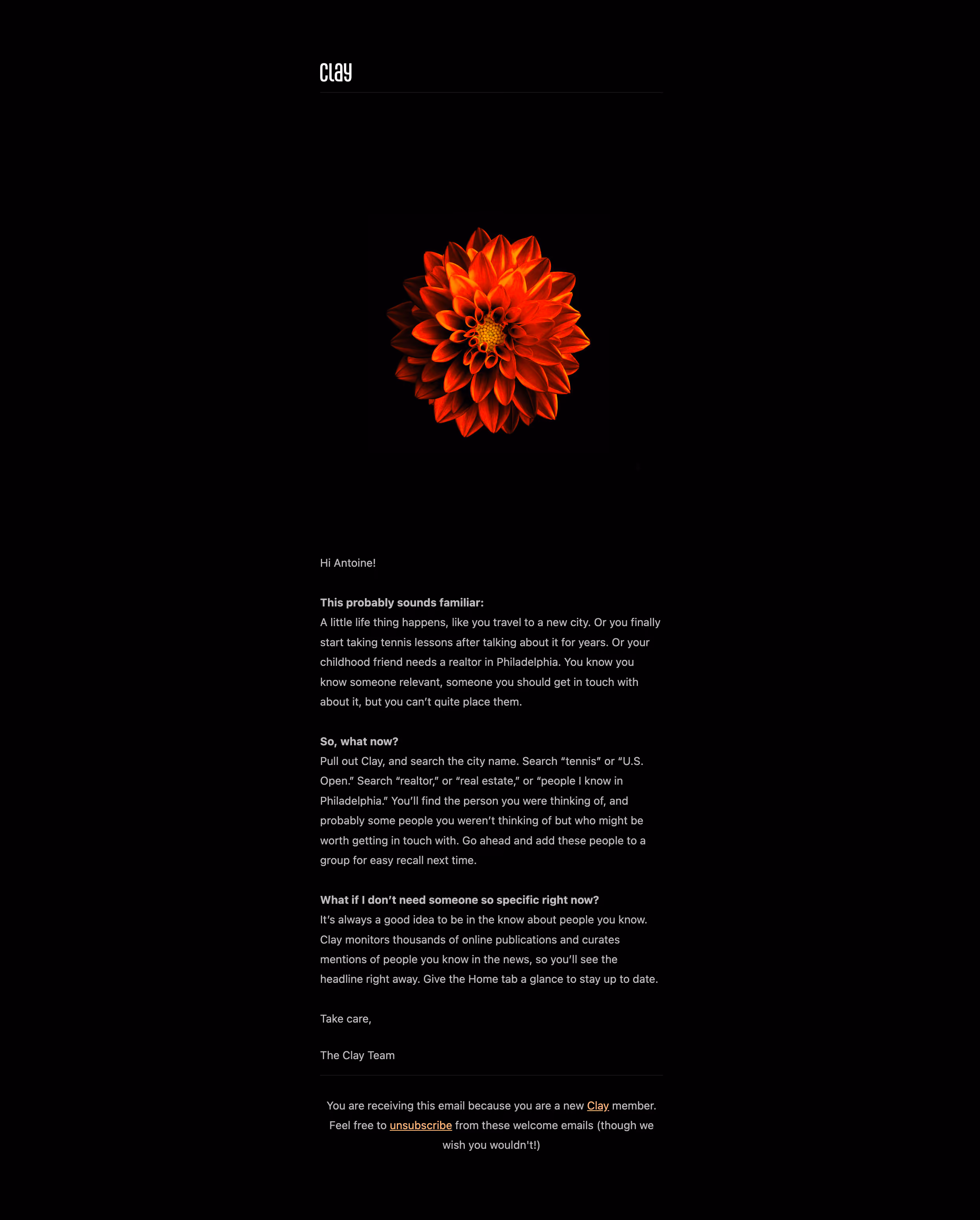 Clay Onboarding Email