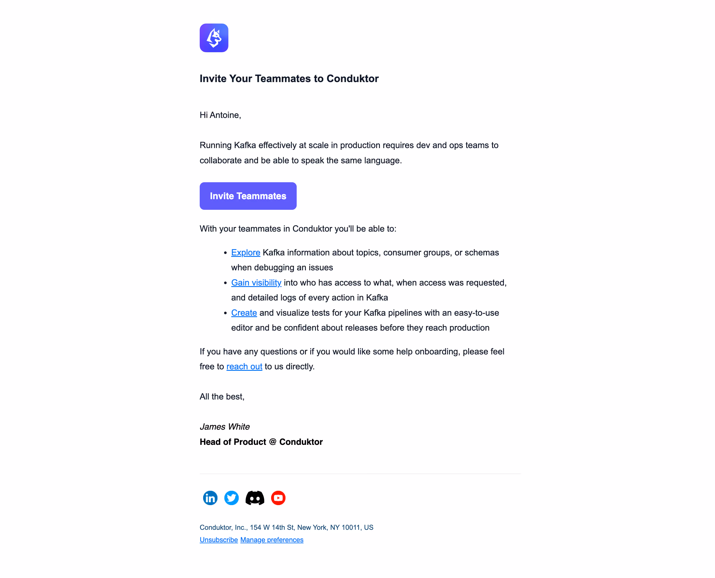 Conduktor Invite Your Team Emails