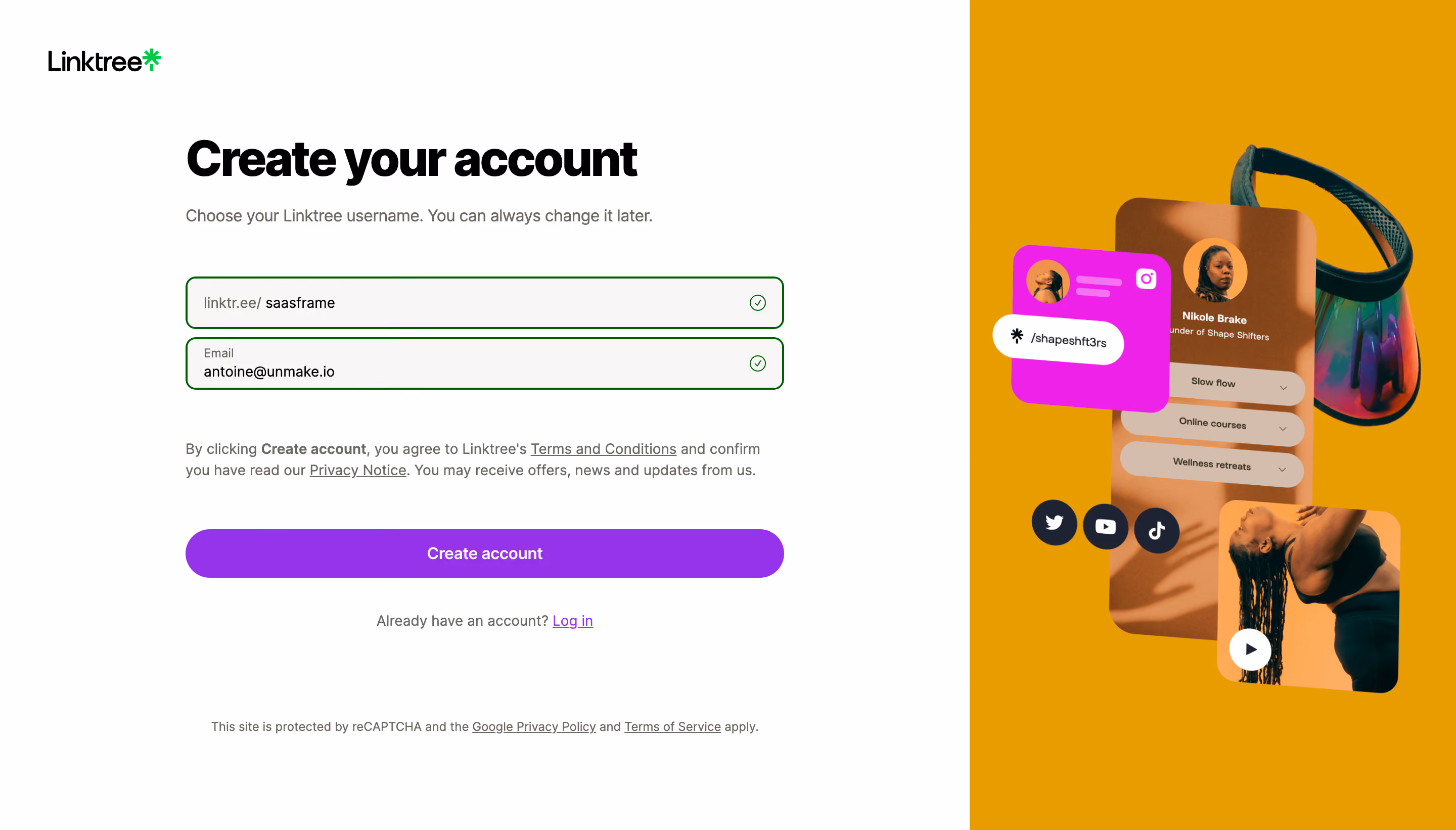 Linktree Signup