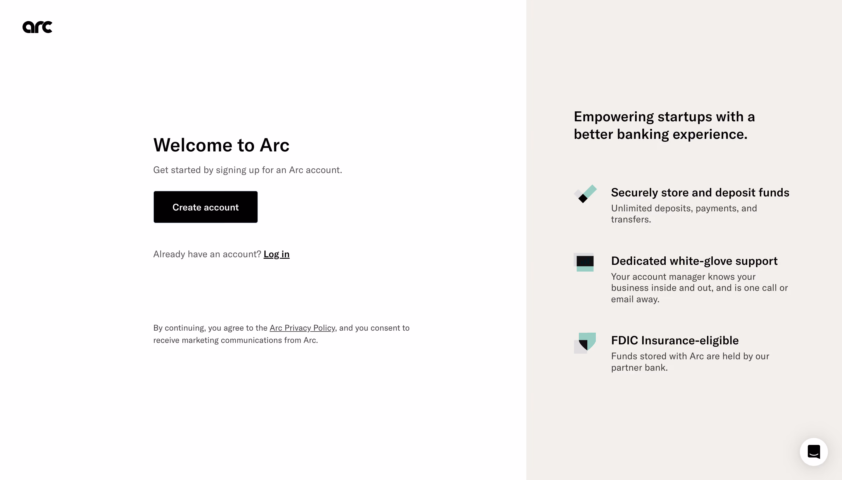 Arc Signup