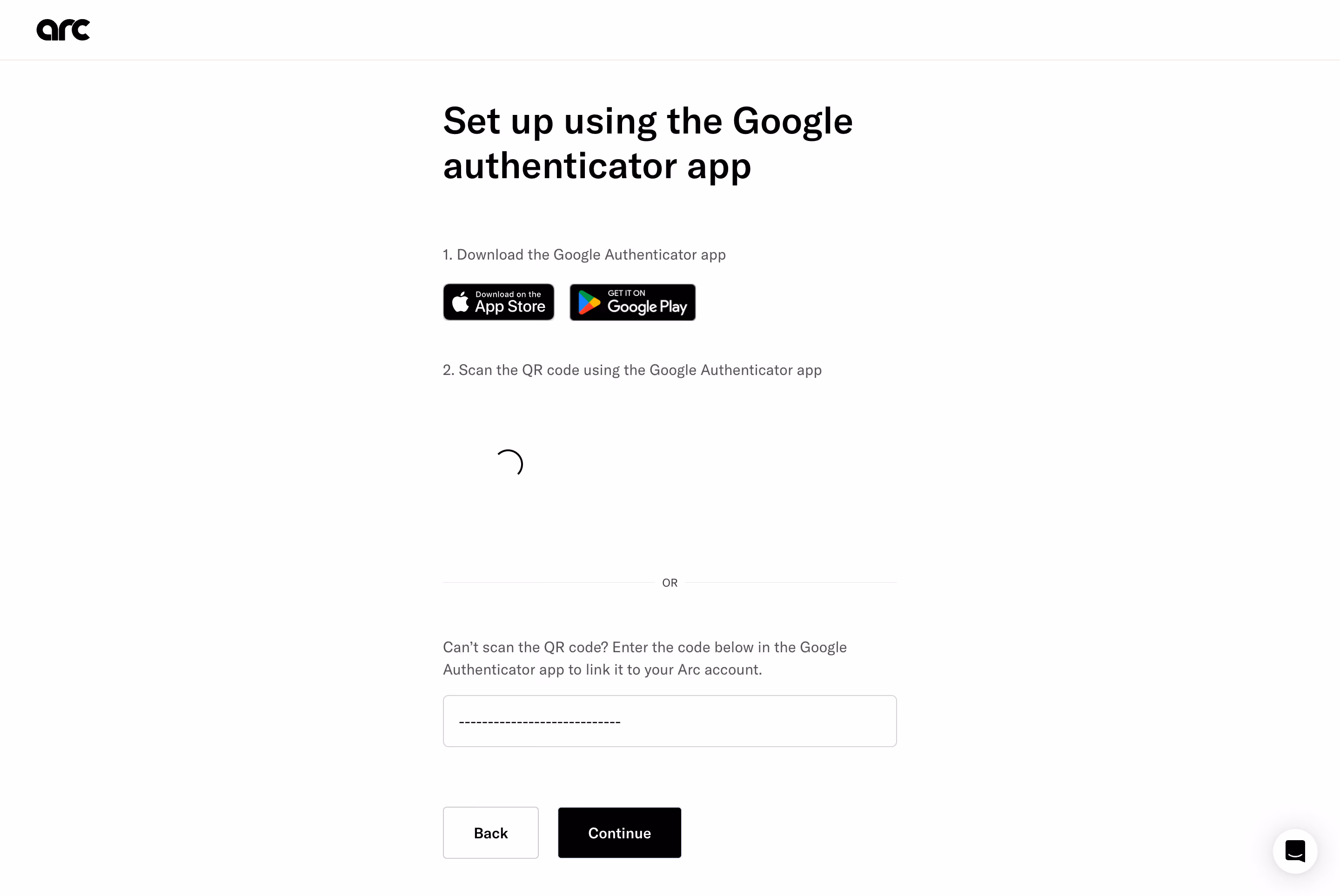 Arc Setup MFA
