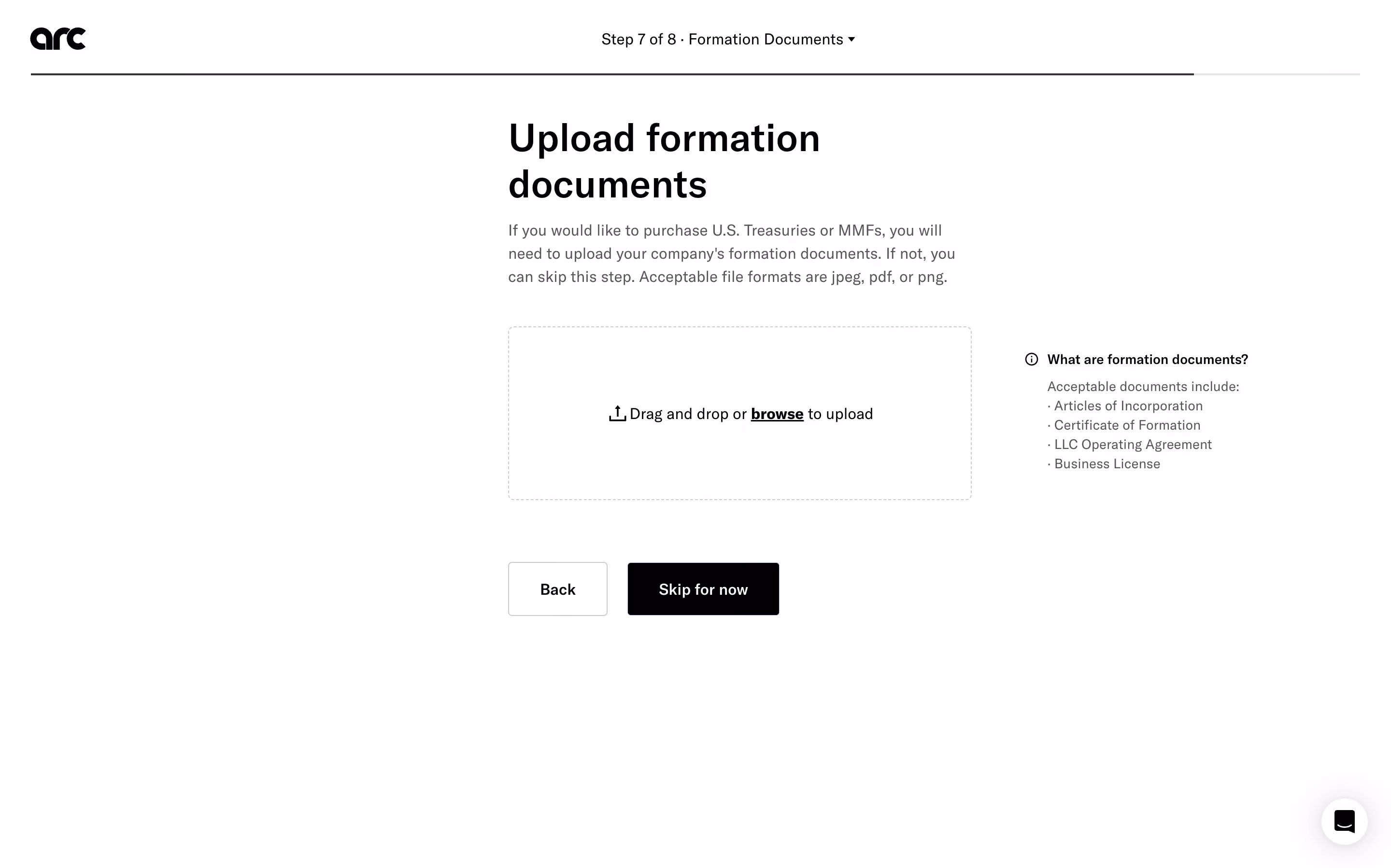 Arc Account Setup