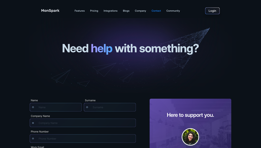 MonSpark Contact Page