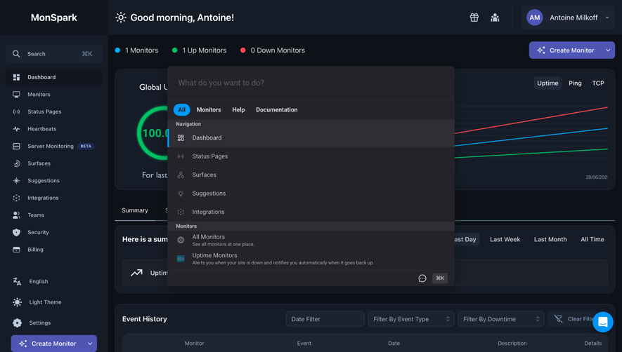 MonSpark Search Modal