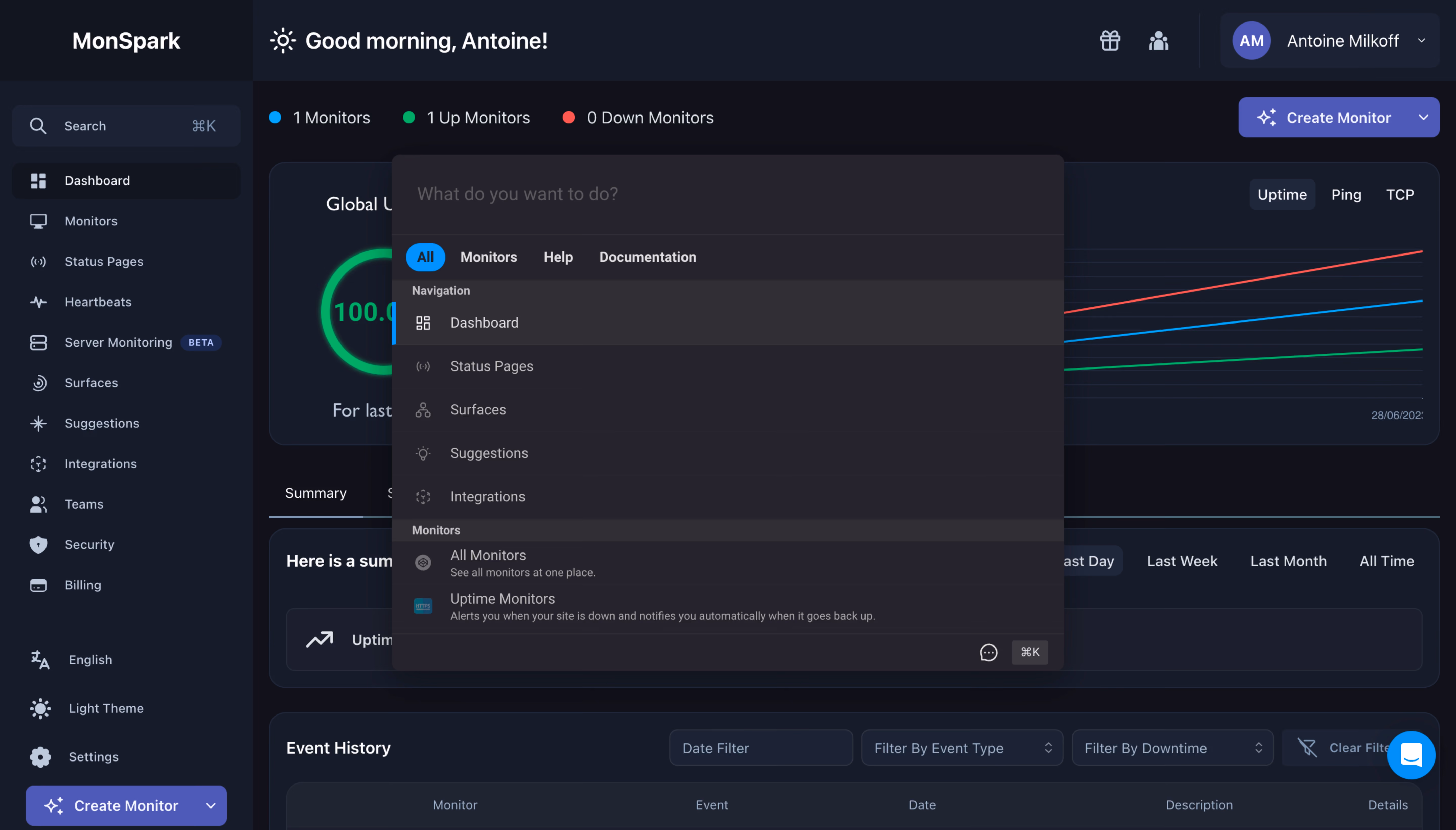 MonSpark Search Modal