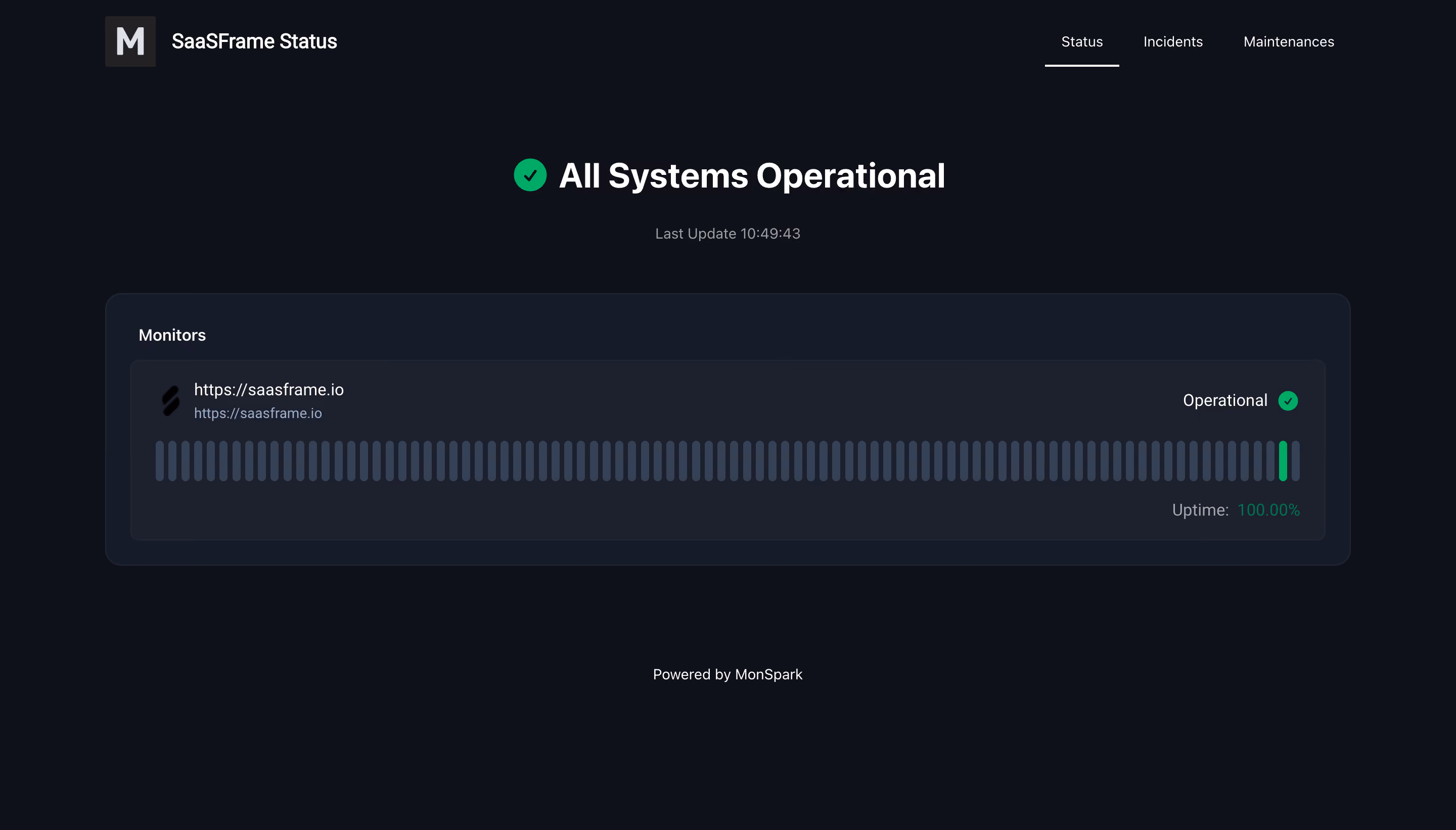 MonSpark Status Page