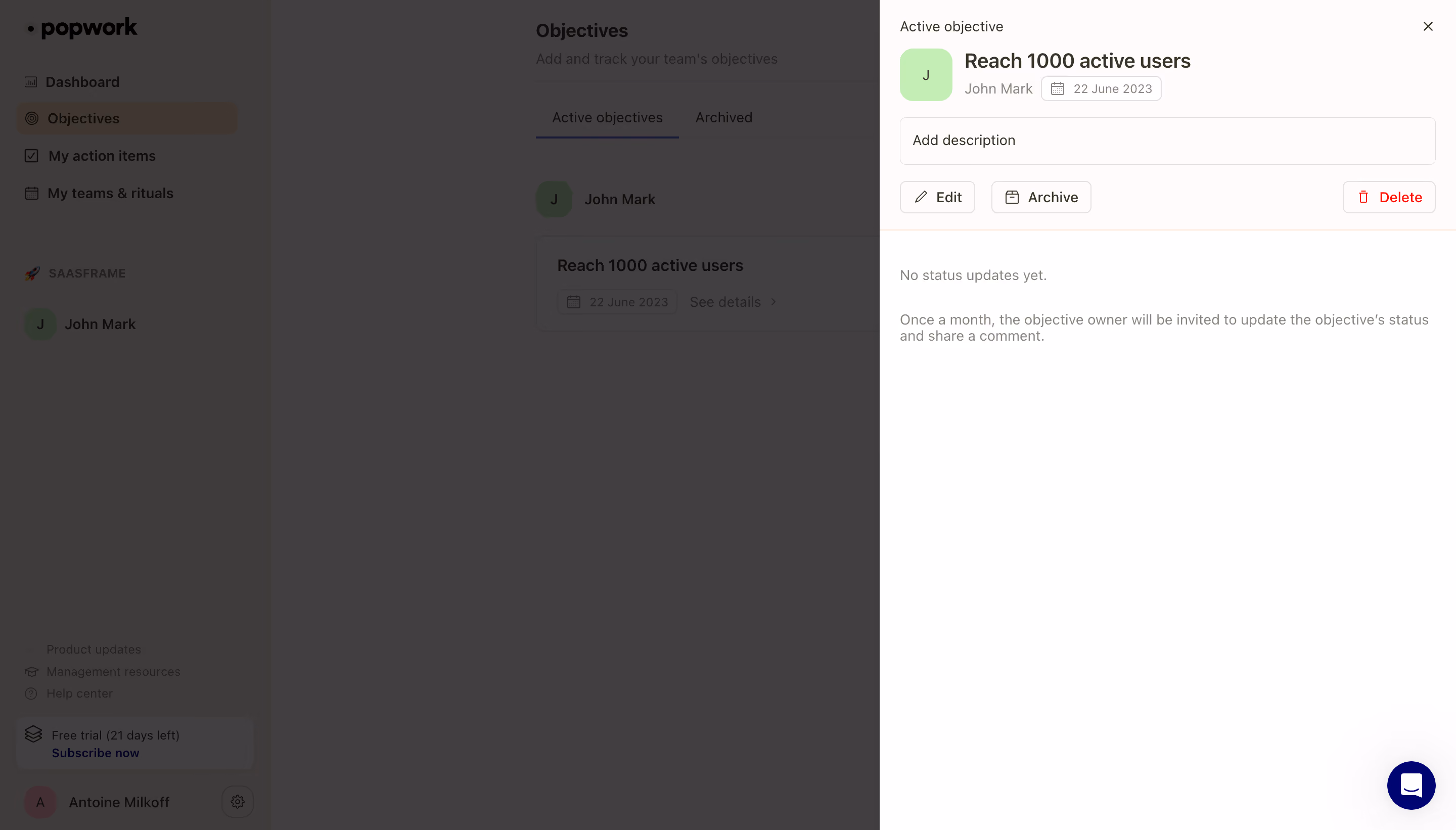Popwork Objective Details