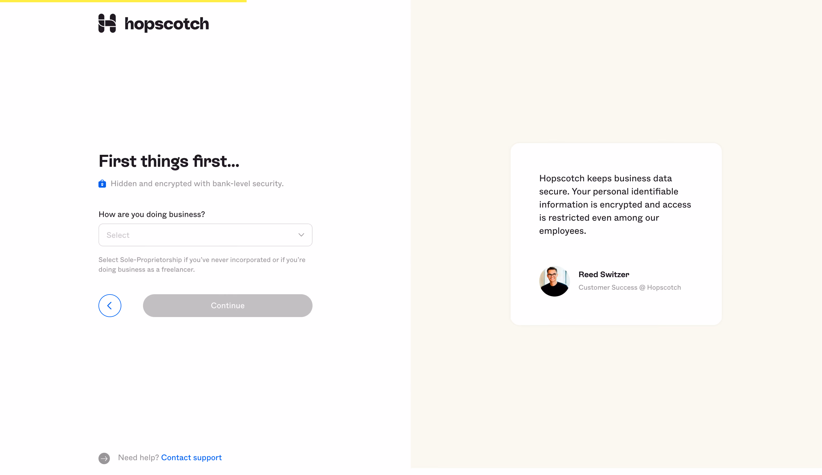 Hopscotch Account Setup