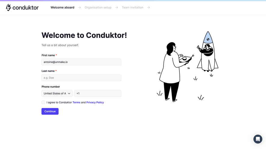 Conduktor Account Setup