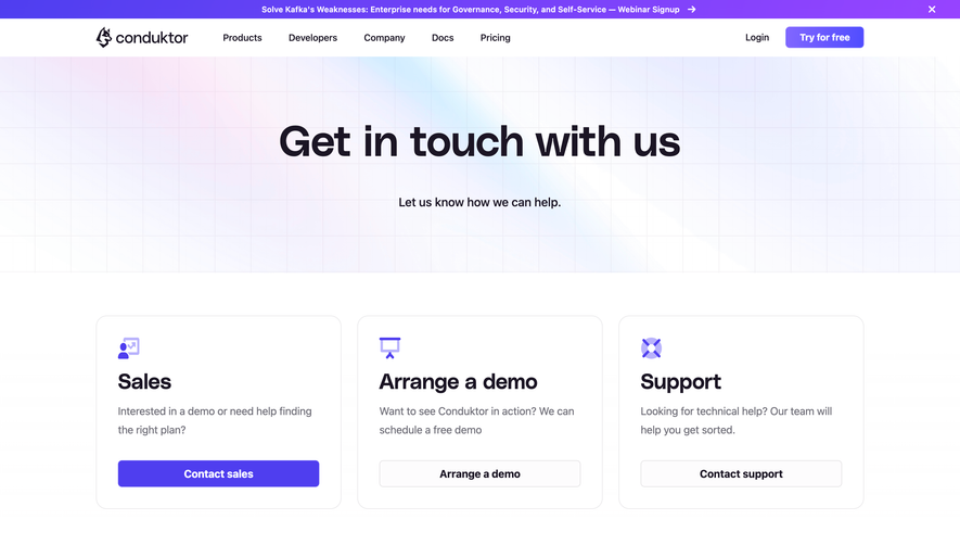 Conduktor Contact Page