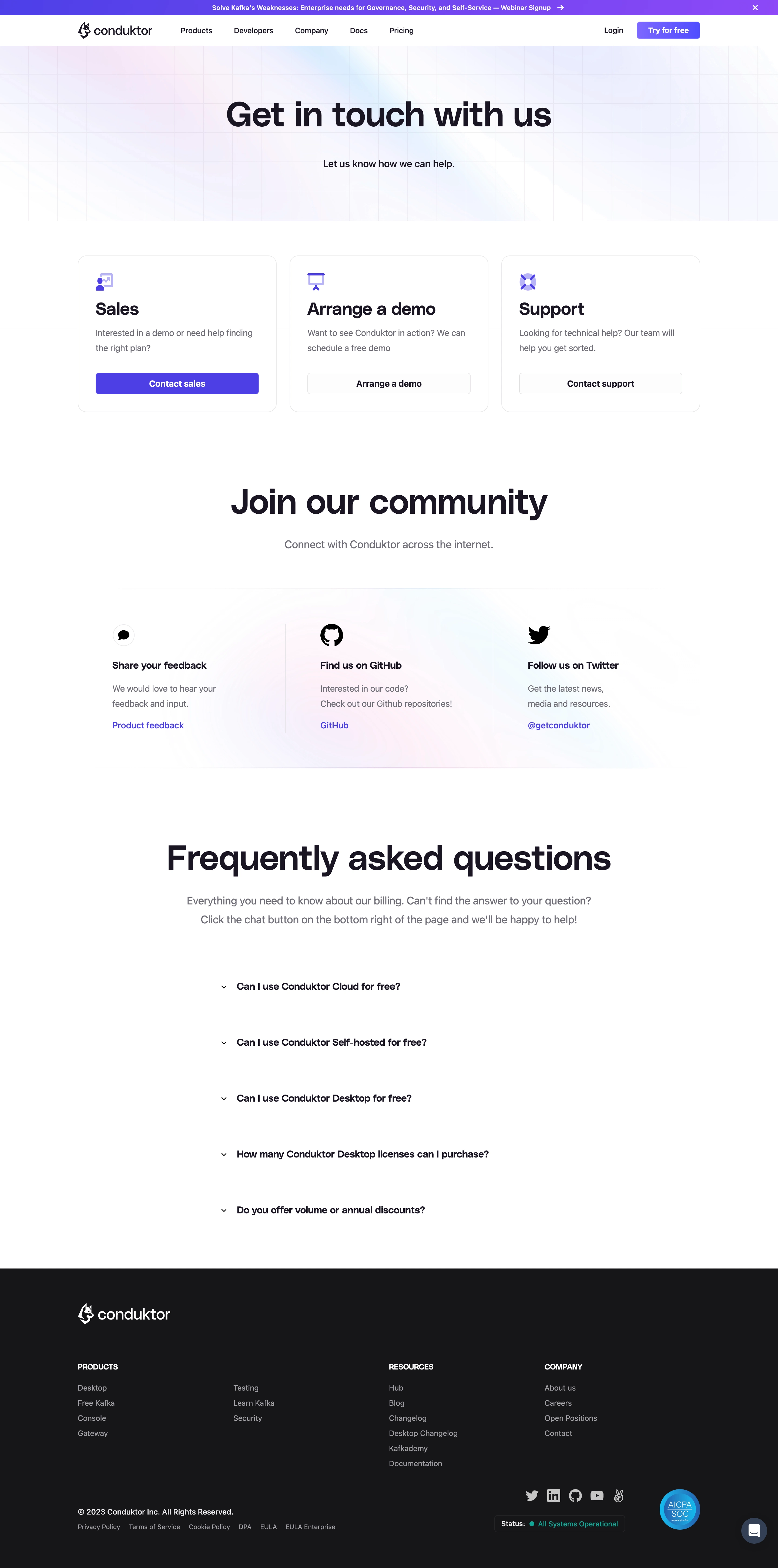 Conduktor Contact Page