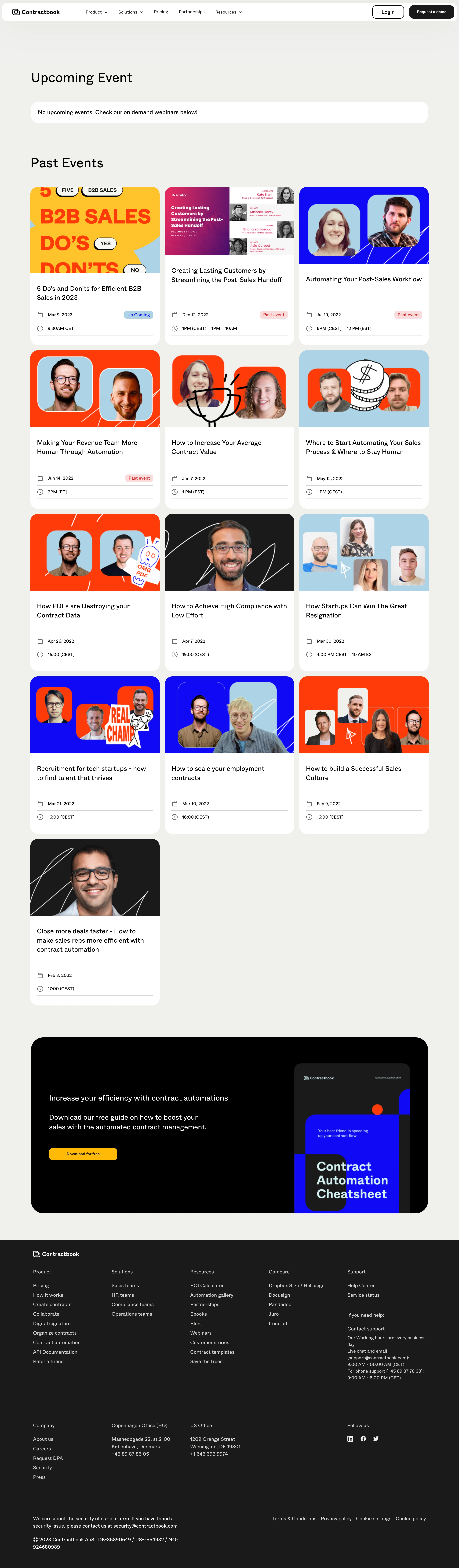 Contractbook Webinars Page
