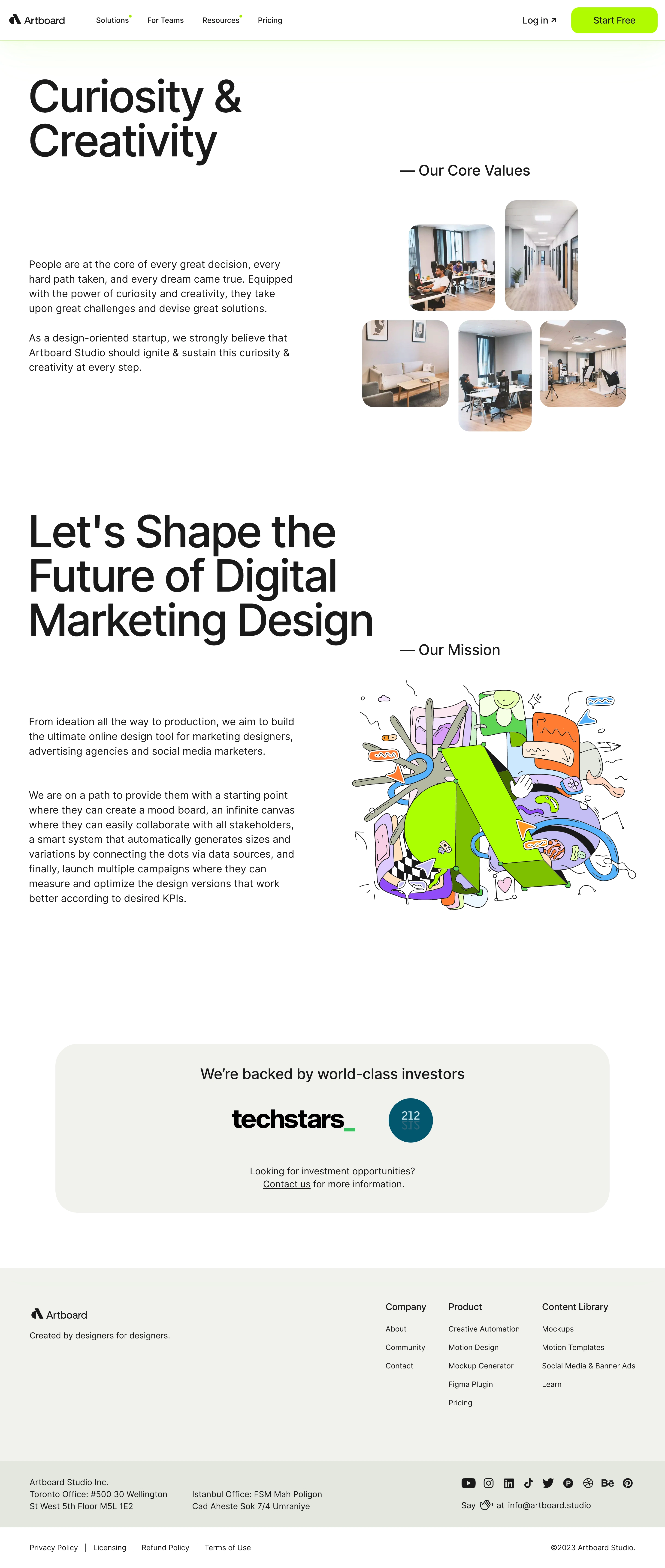 Artboard Studio About Page