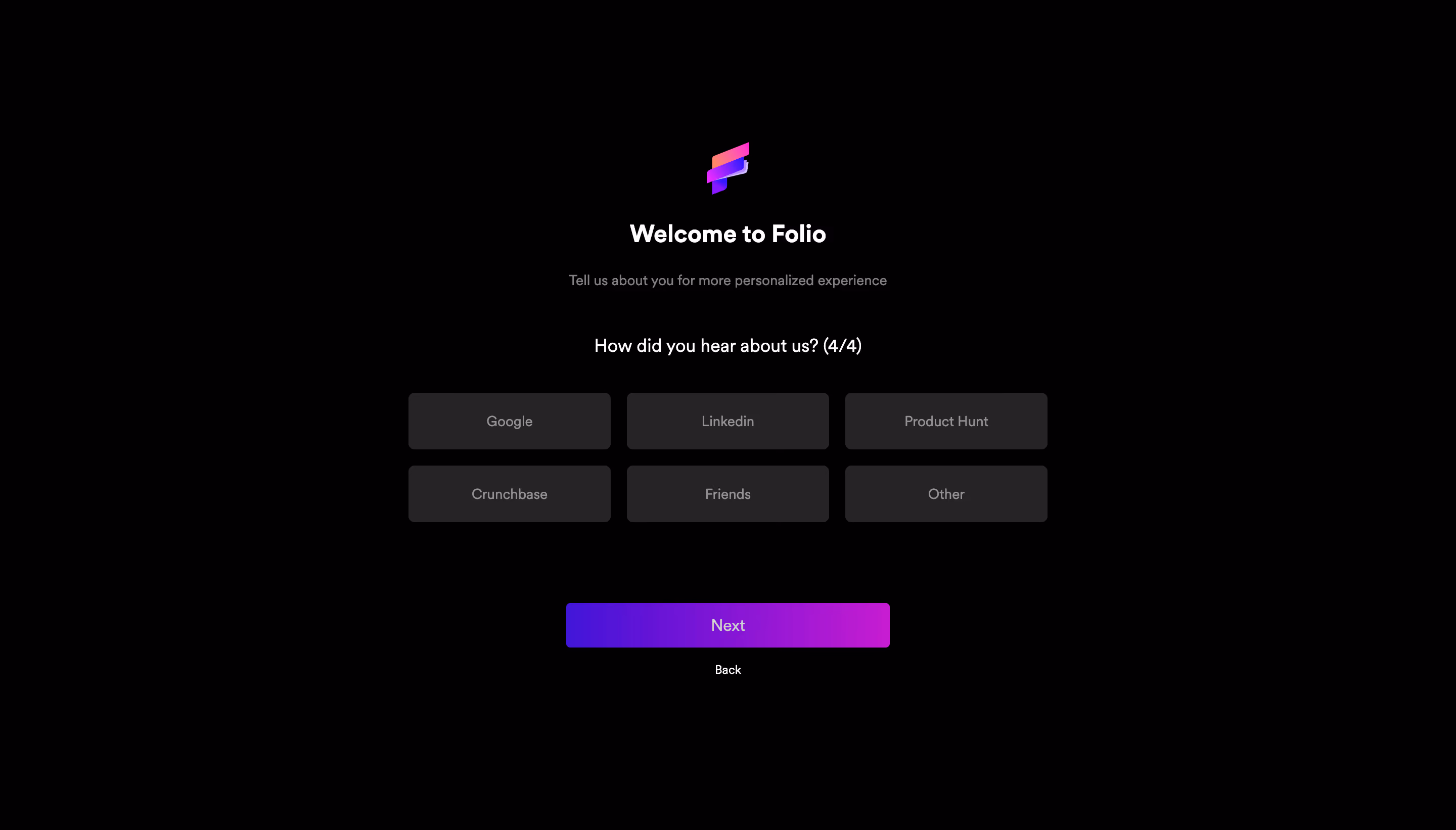 Folio Account Setup