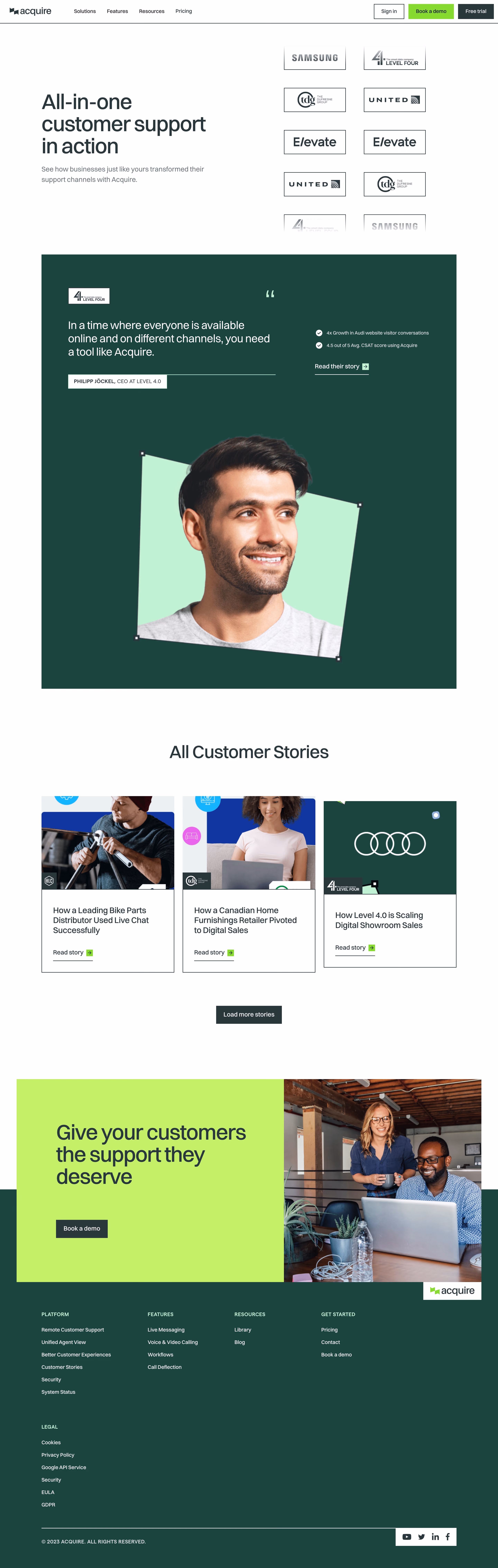 Acquire Customers Page