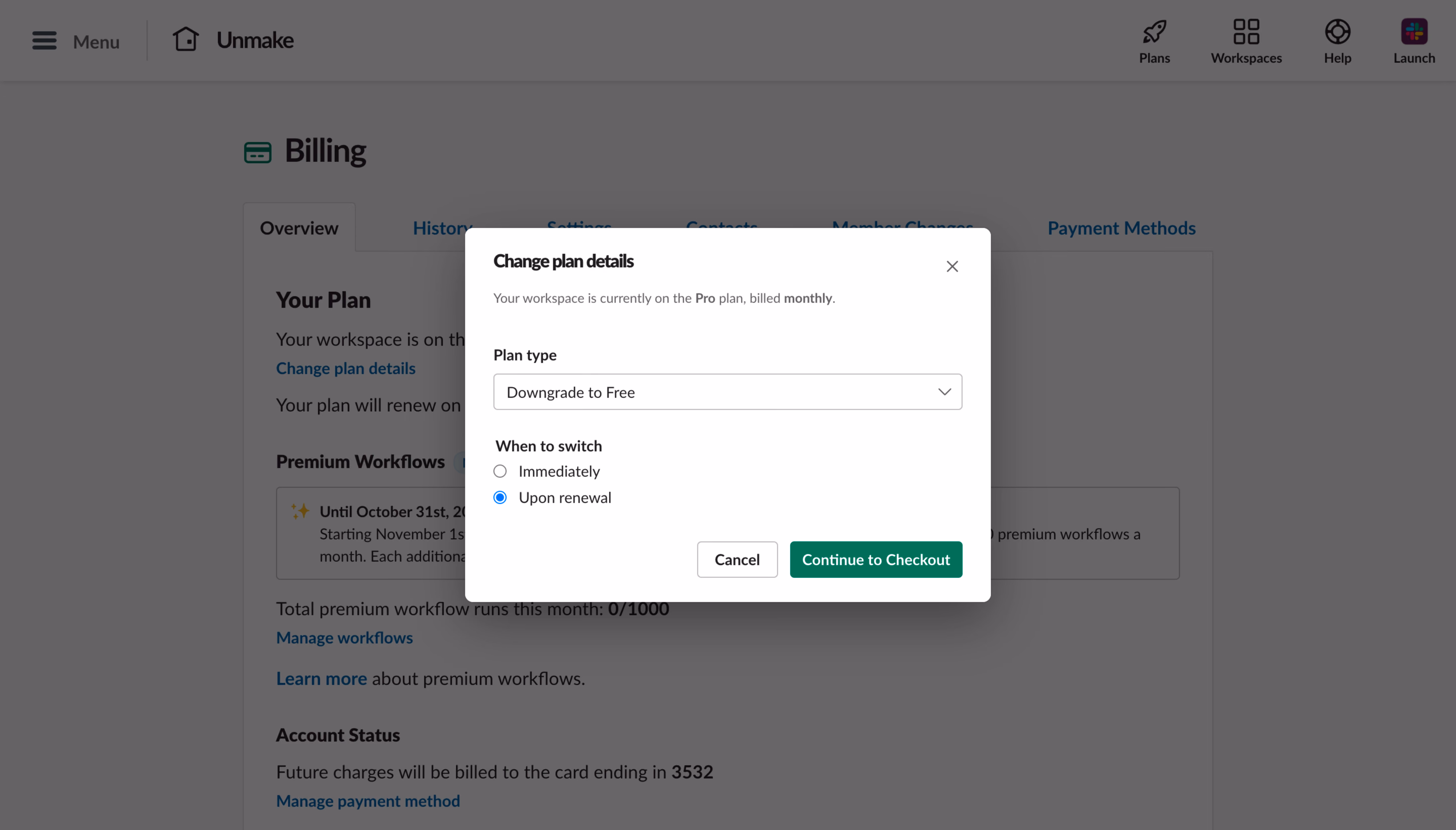 Slack Change Plan Details