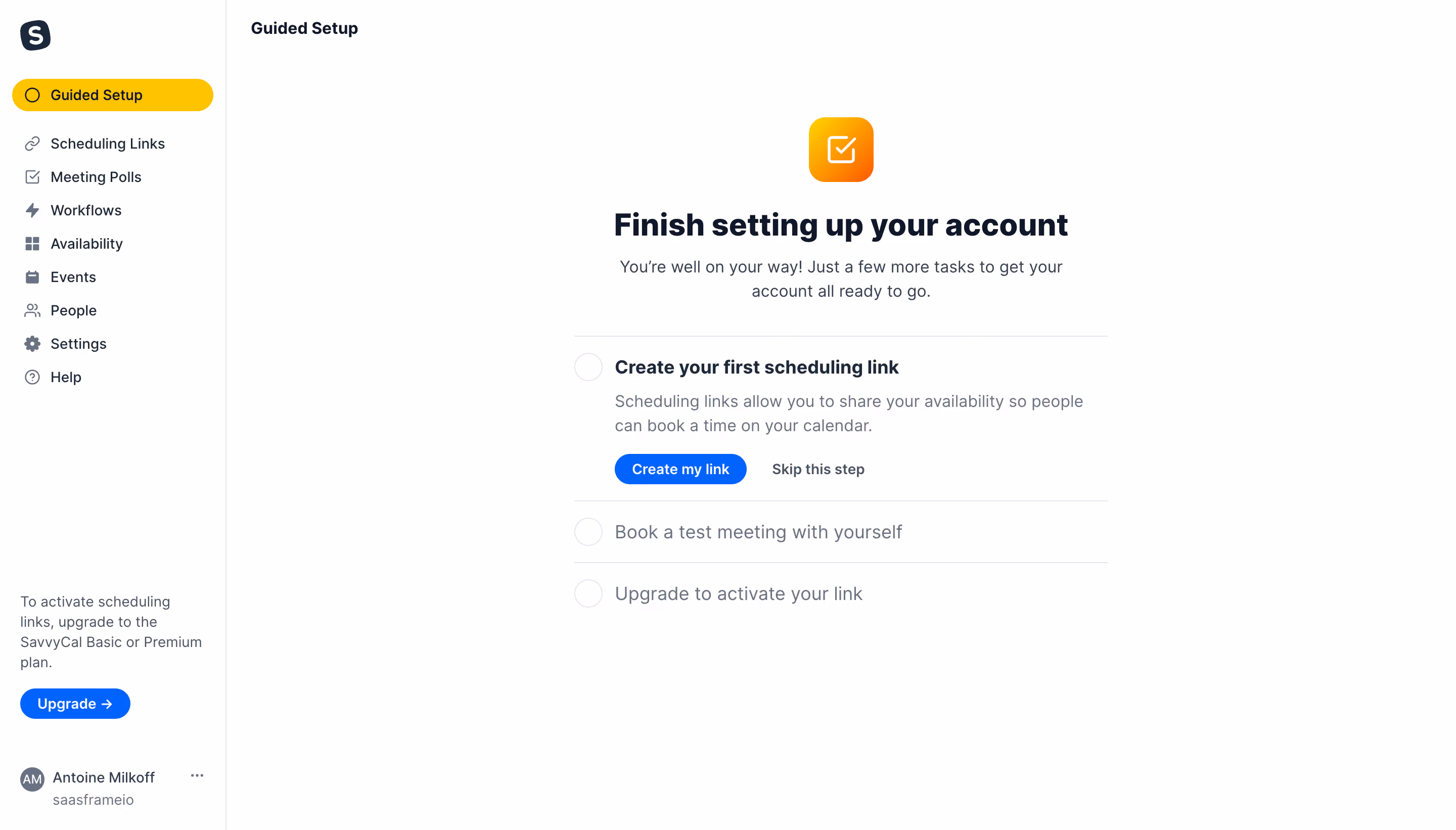 SavvyCal User Onboarding