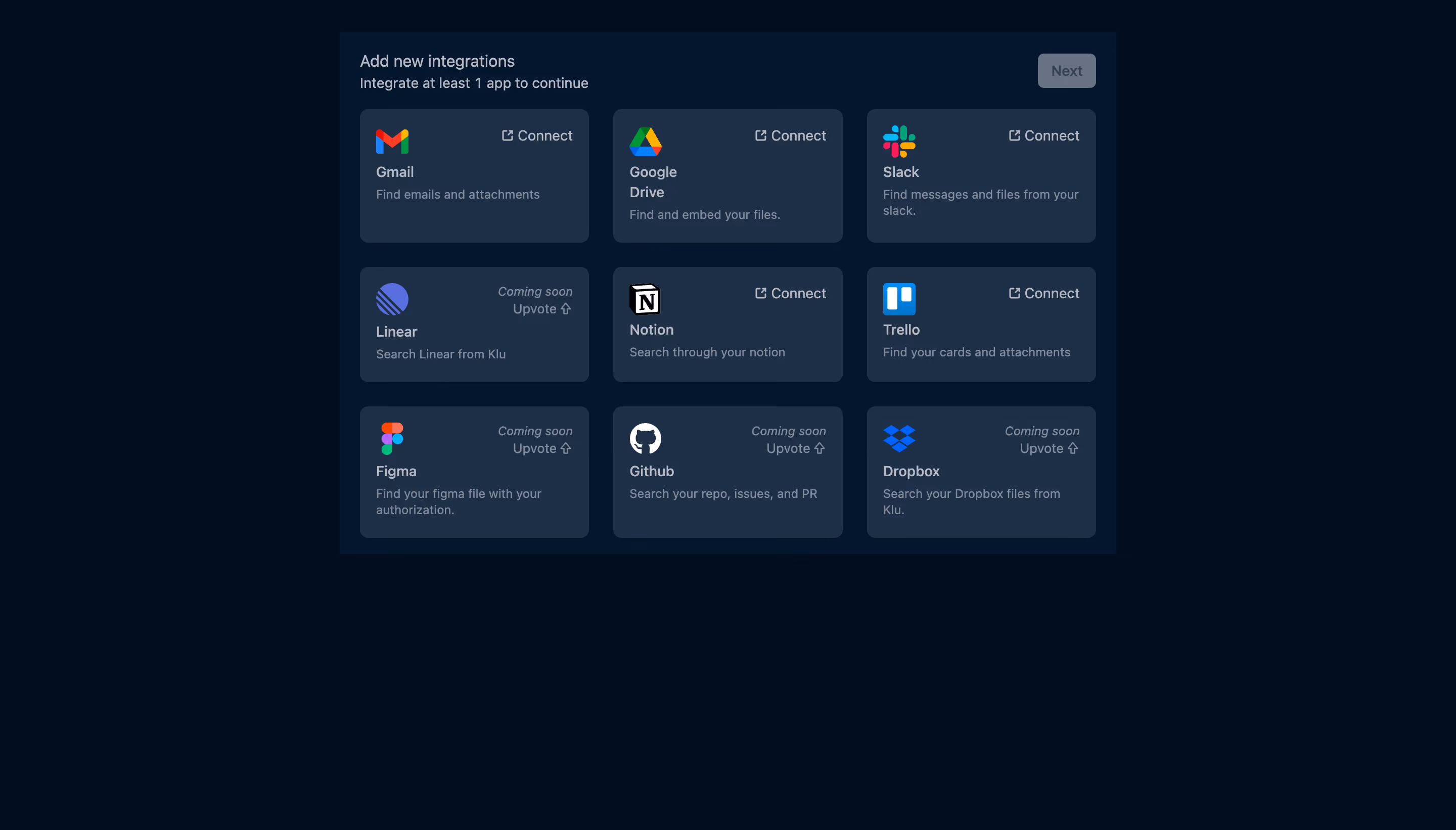Klu Account Setup