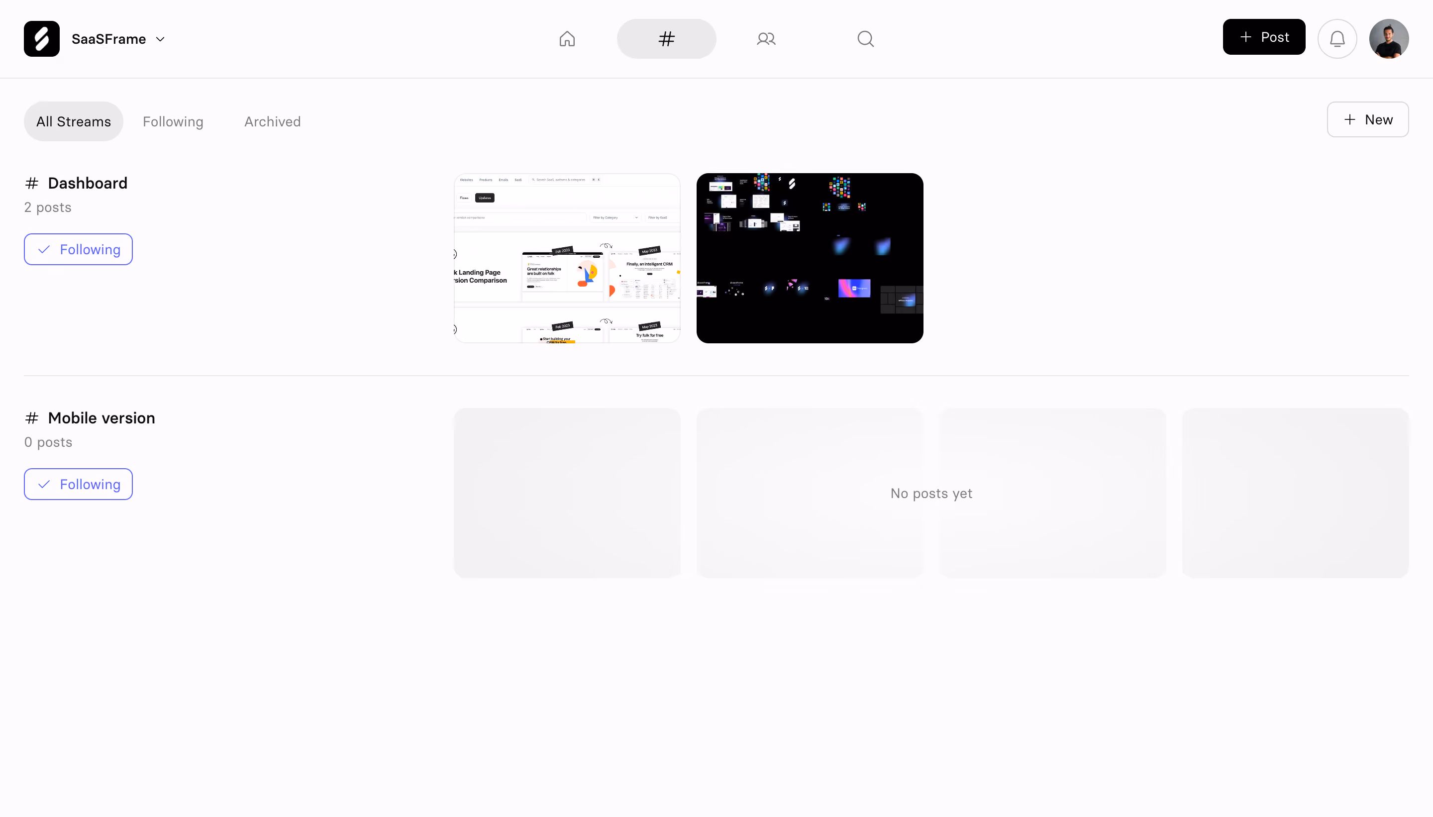 Current Streams Dashboard