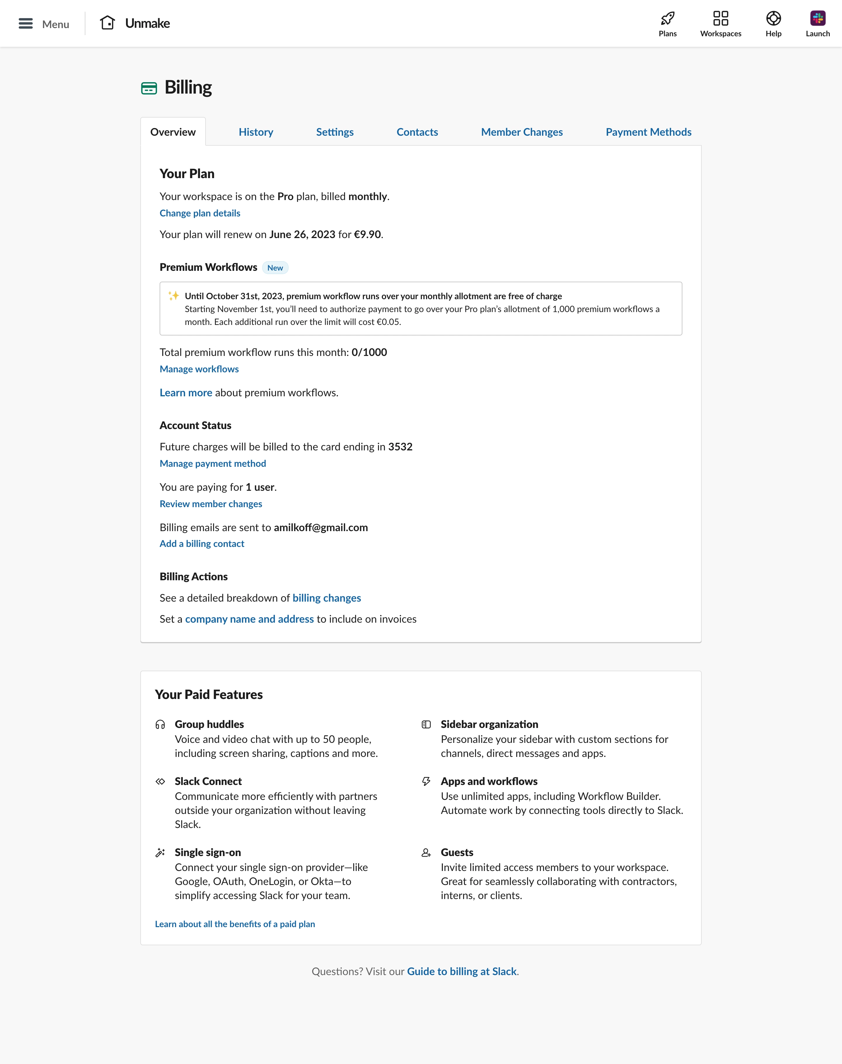 Slack Billing Overview