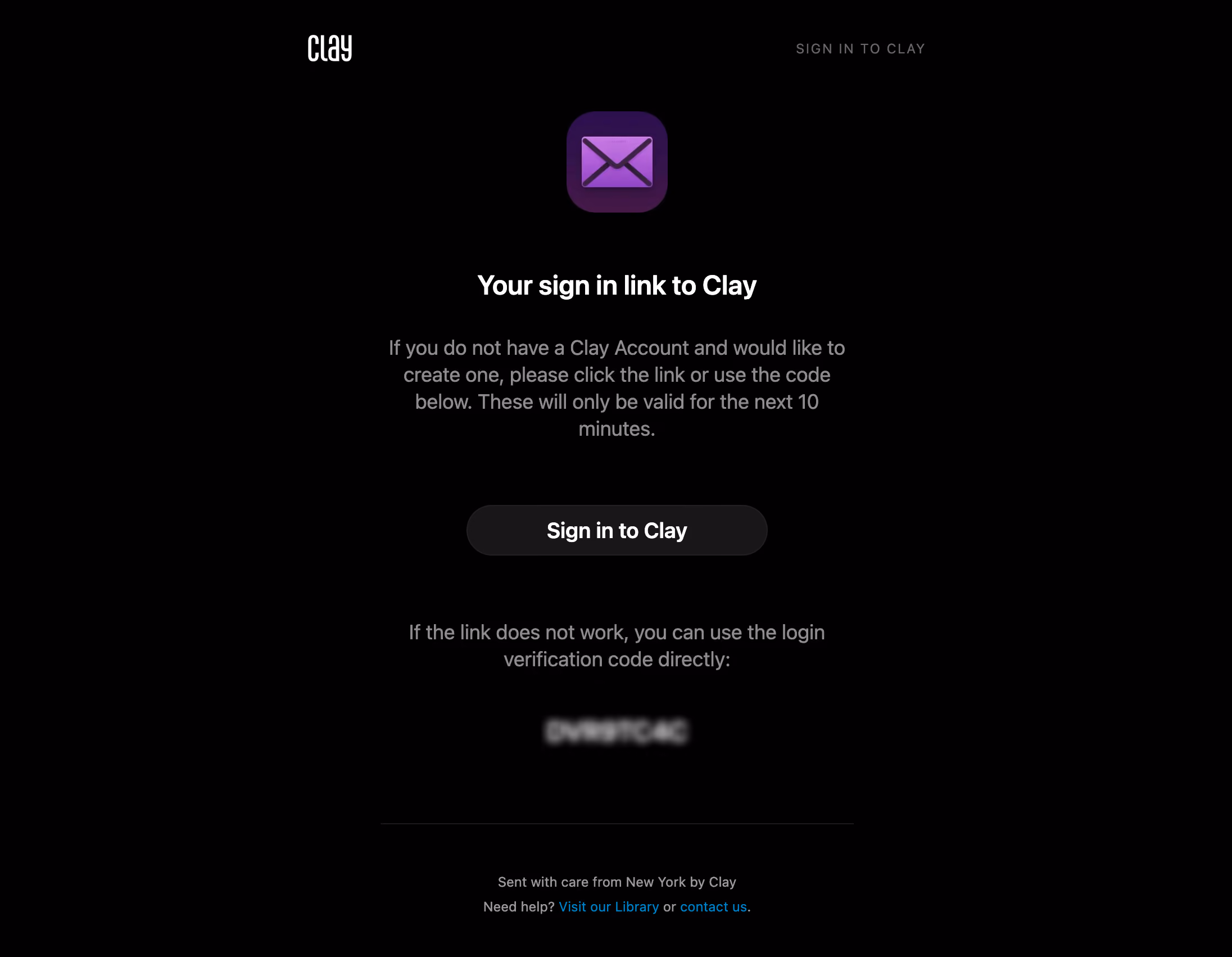 Clay Verification Email