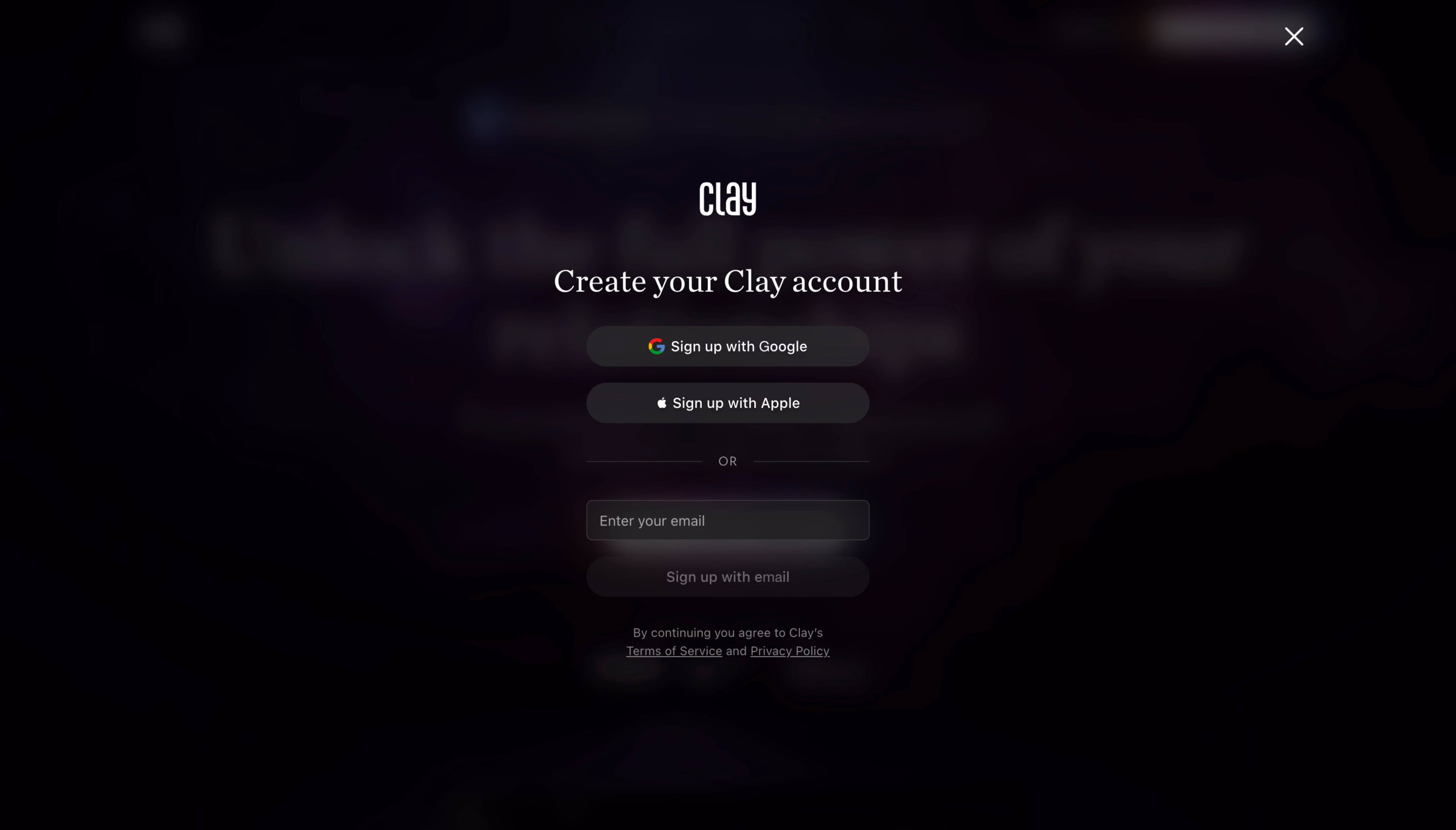 Clay Signup