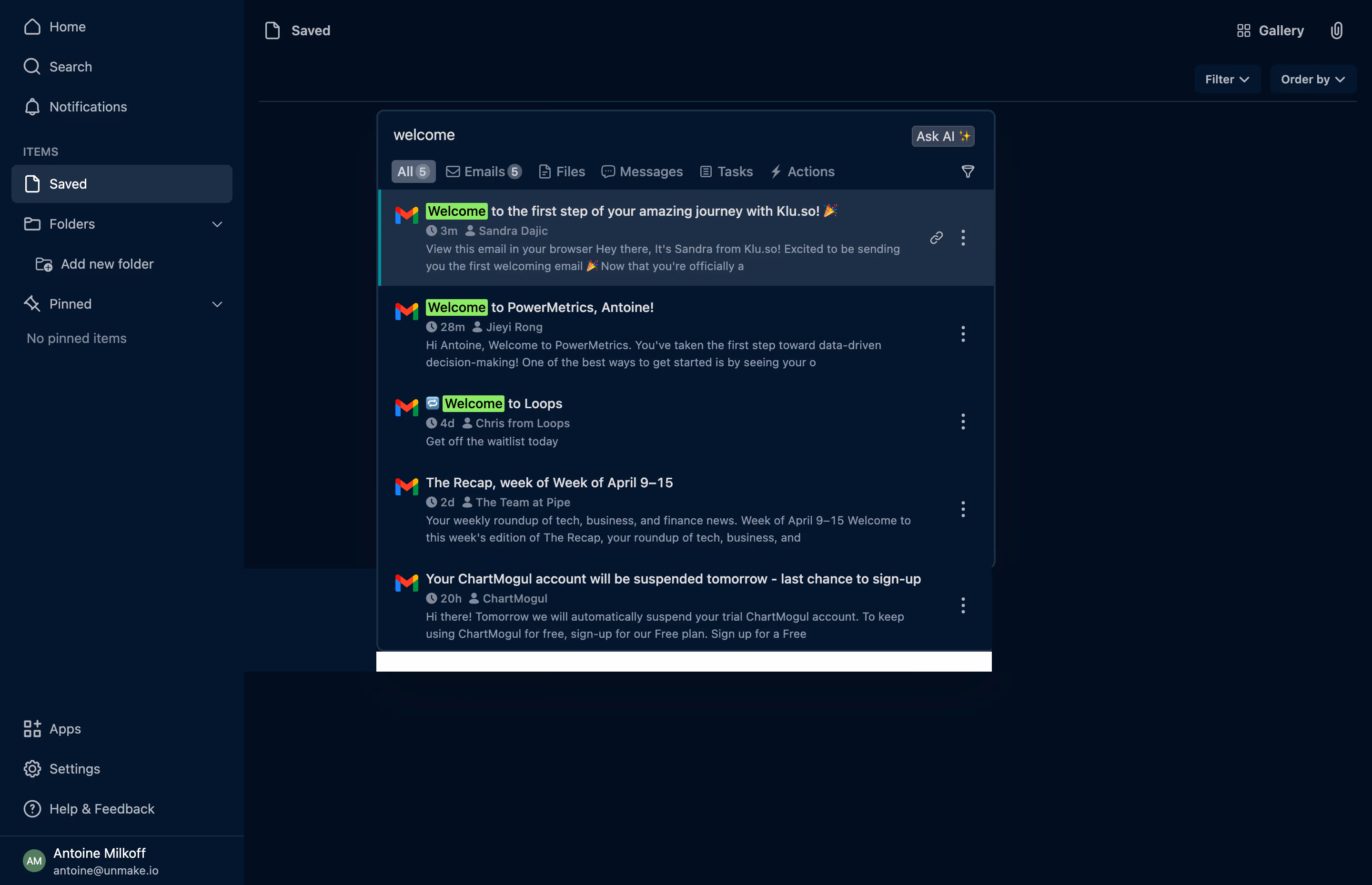 Klu Search Modal