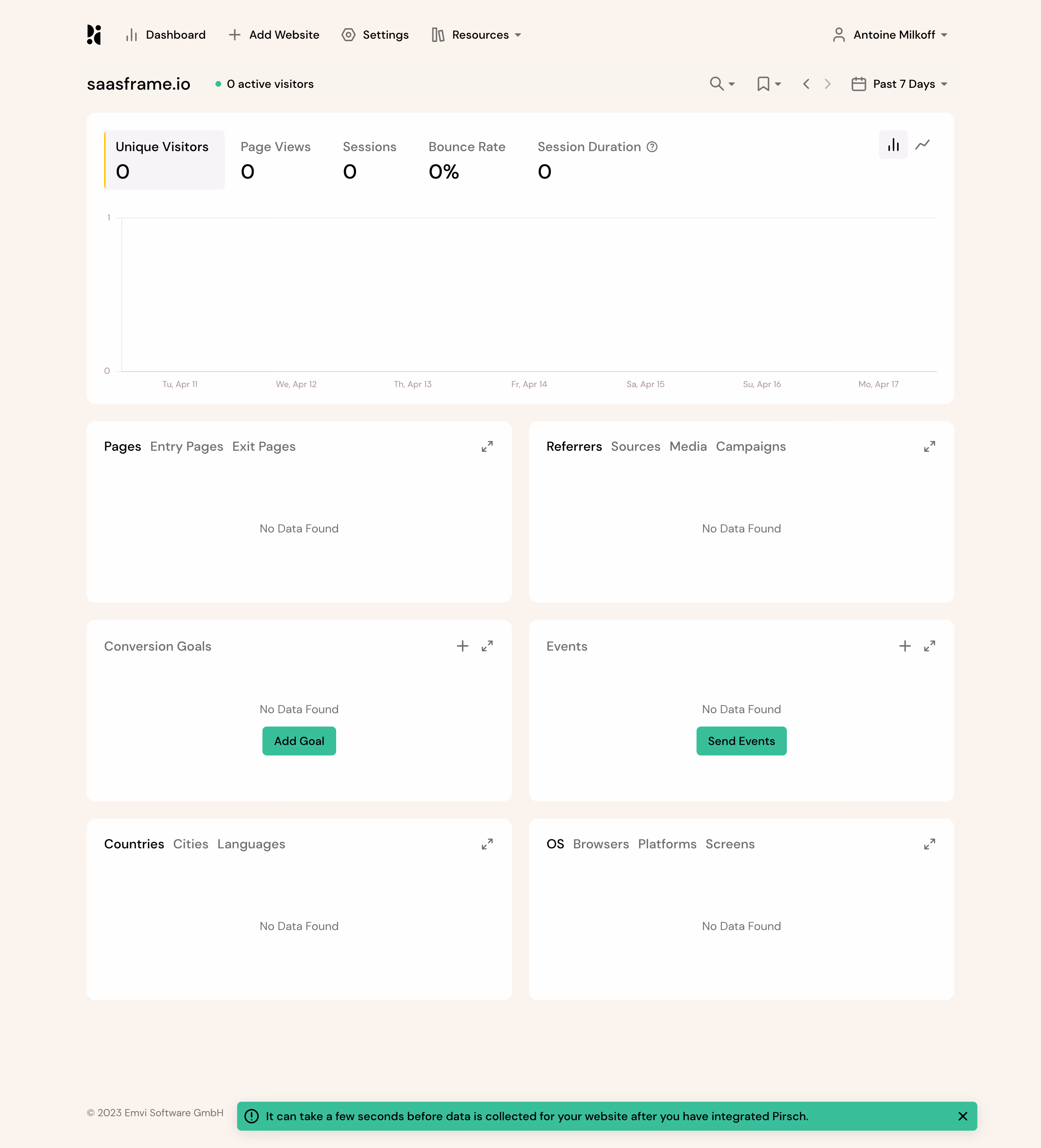 Pirsch Analytics Dashboard