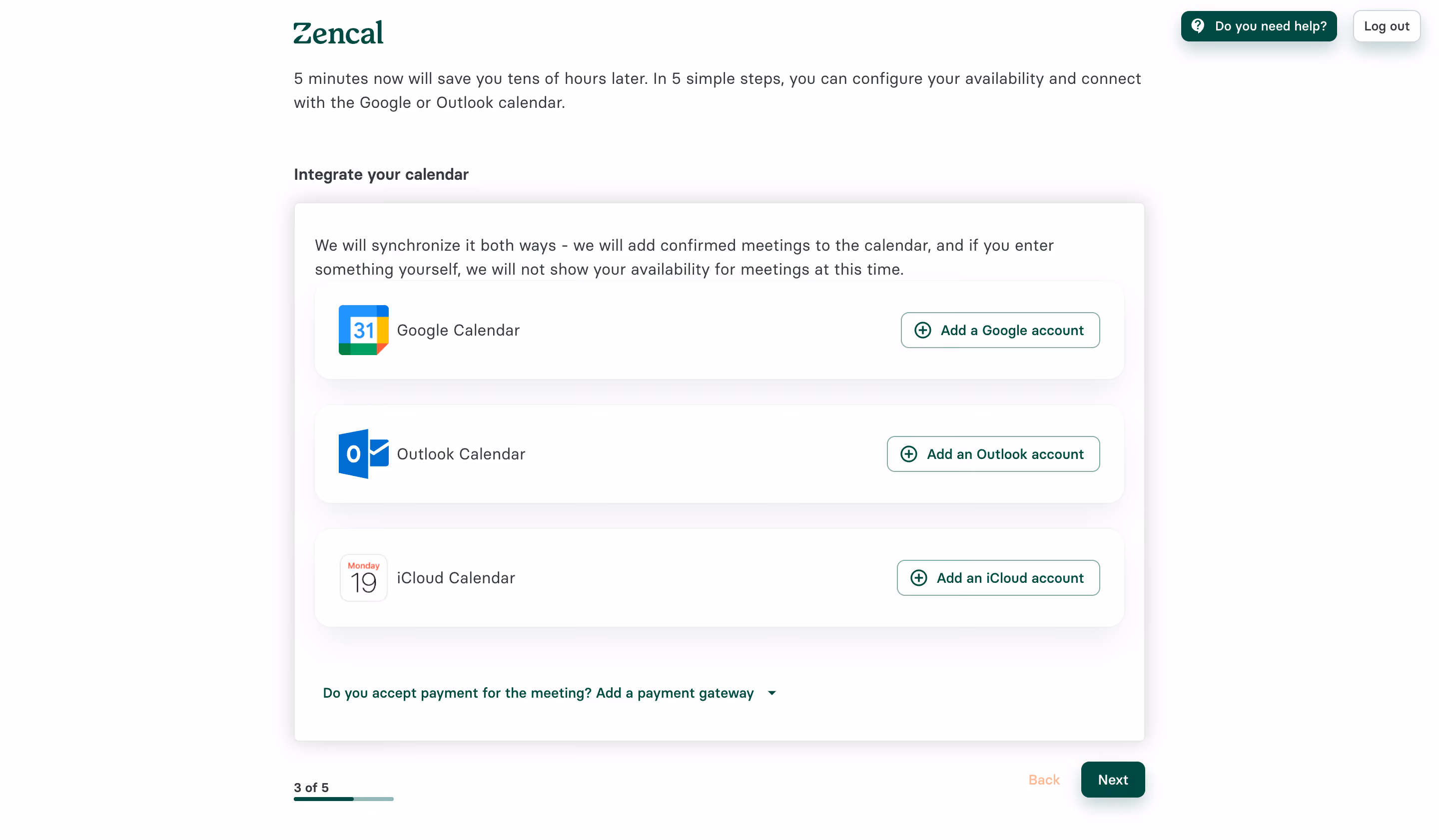 Zencal Account Setup