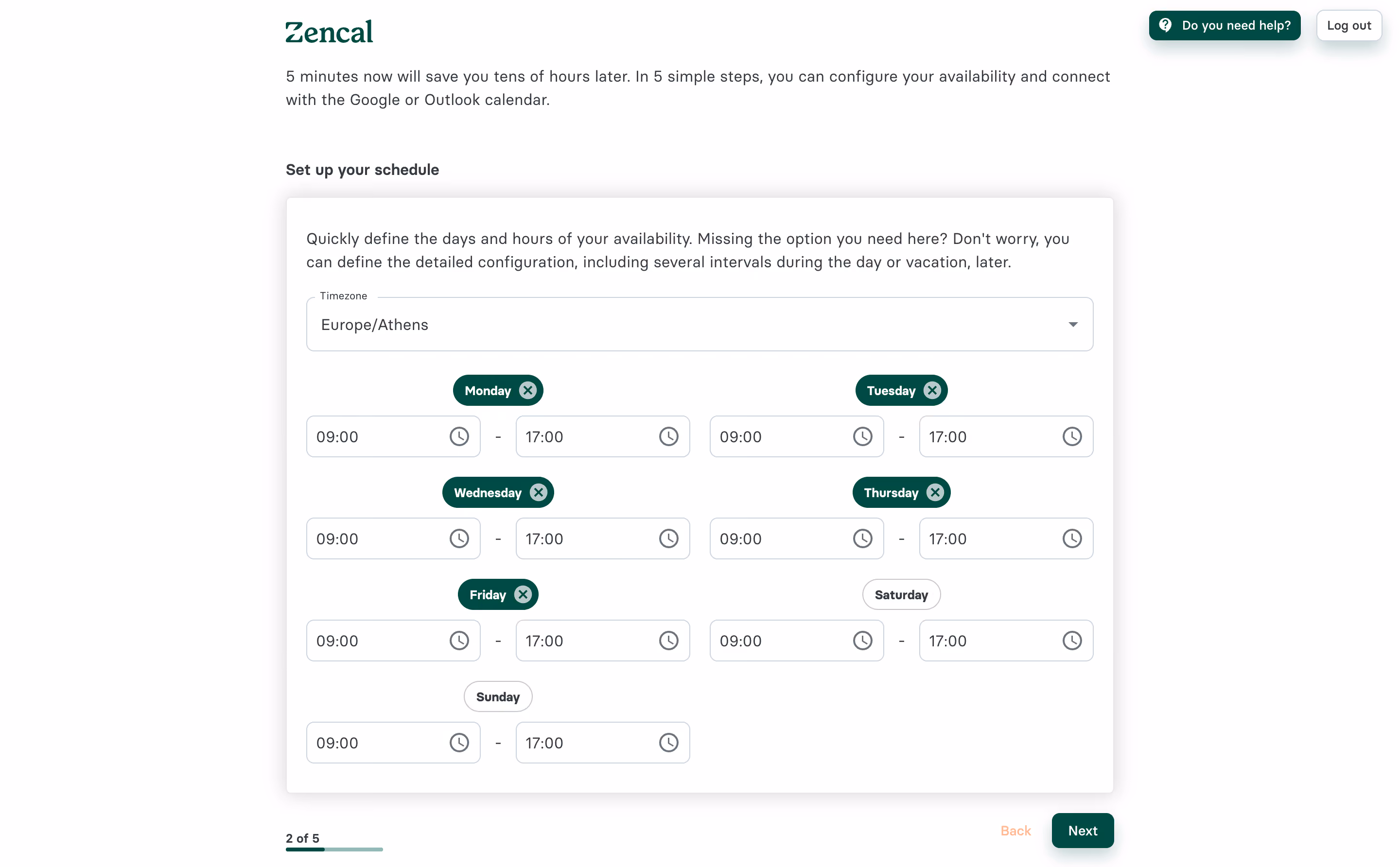 Zencal Account Setup