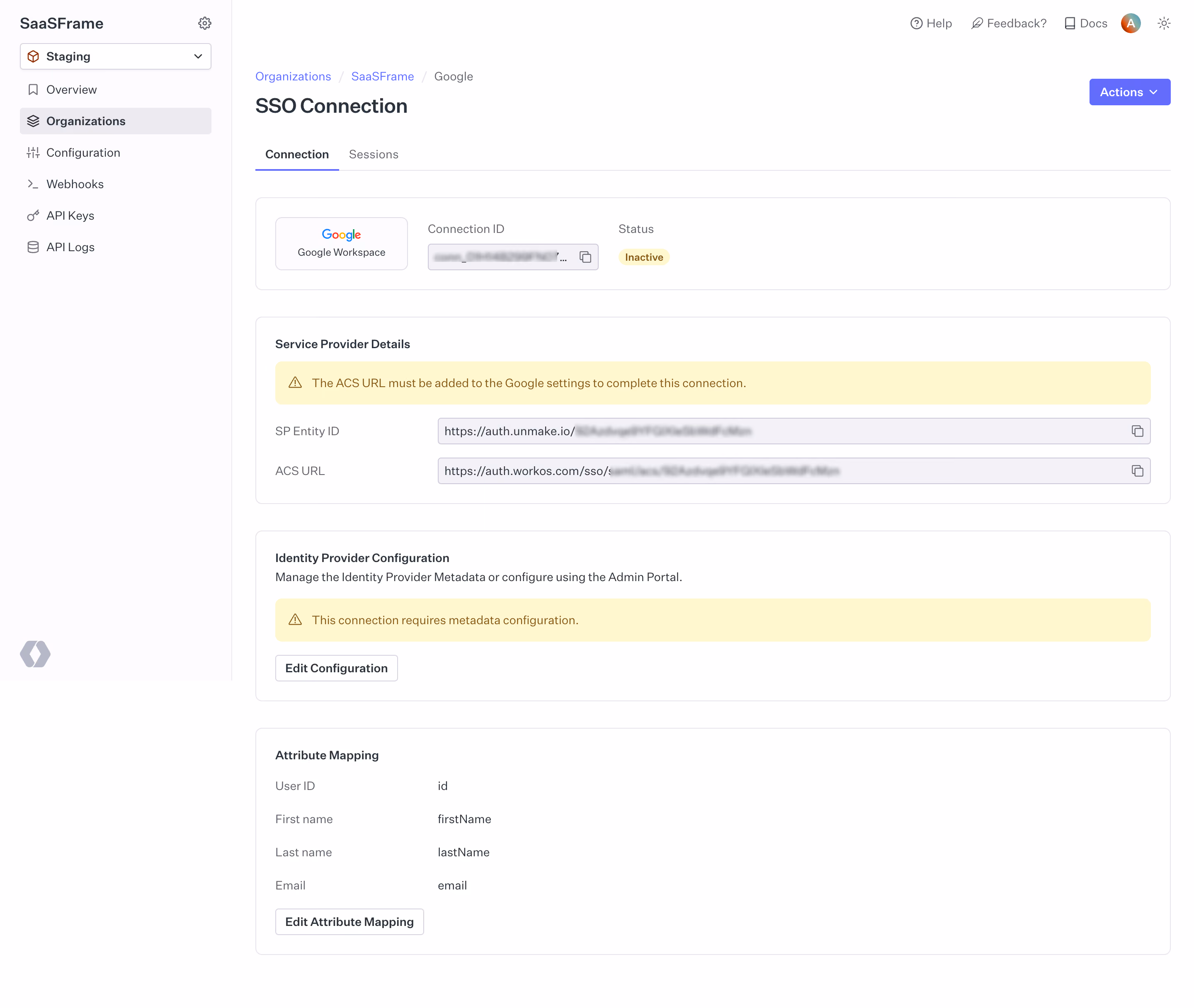 WorkOS Single Sign-On Setup