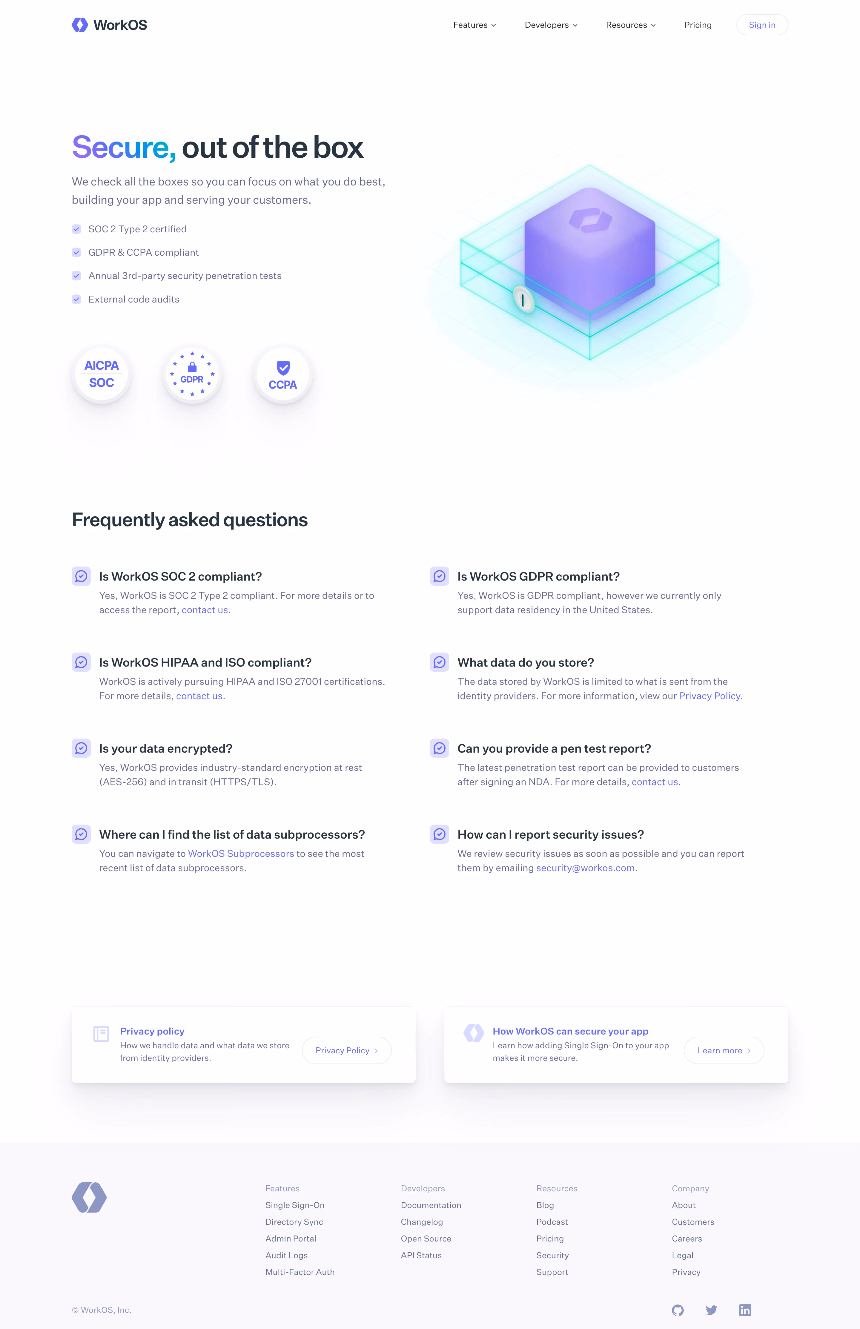 WorkOS Security Page