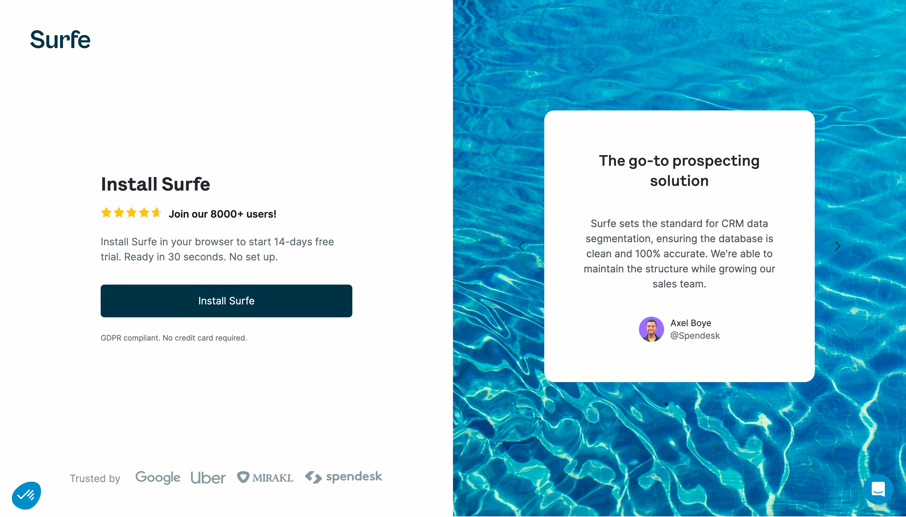 Surfe User Onboarding