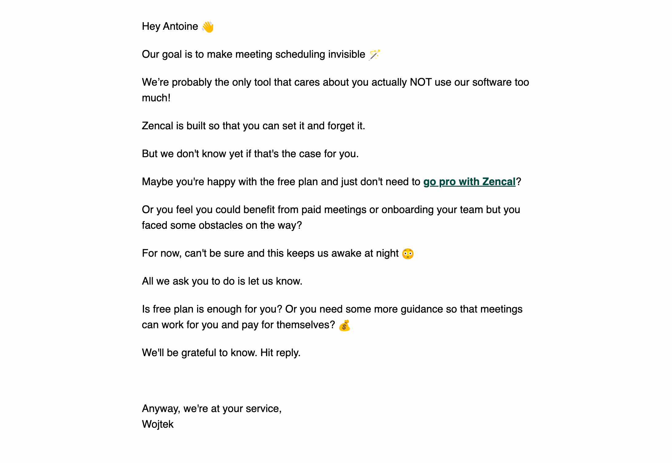 Zencal Onboarding Email