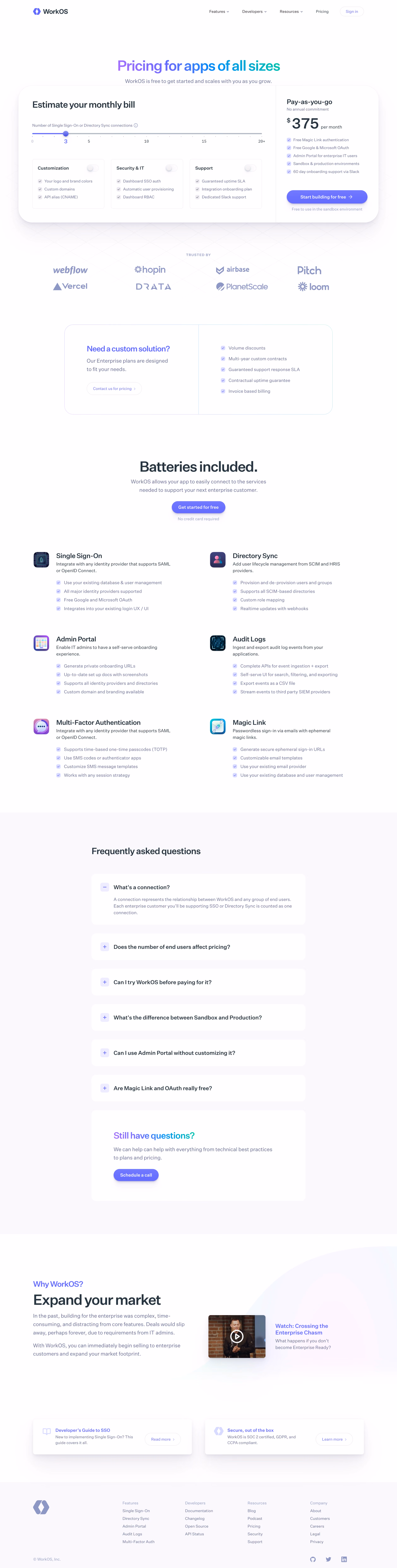 WorkOS Pricing Page