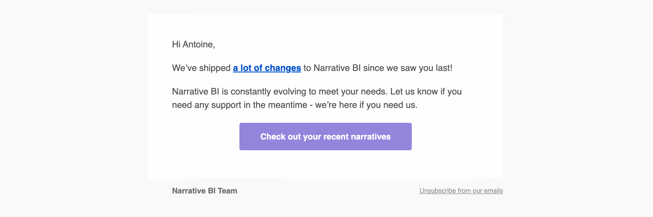 Narrative BI Retention Email