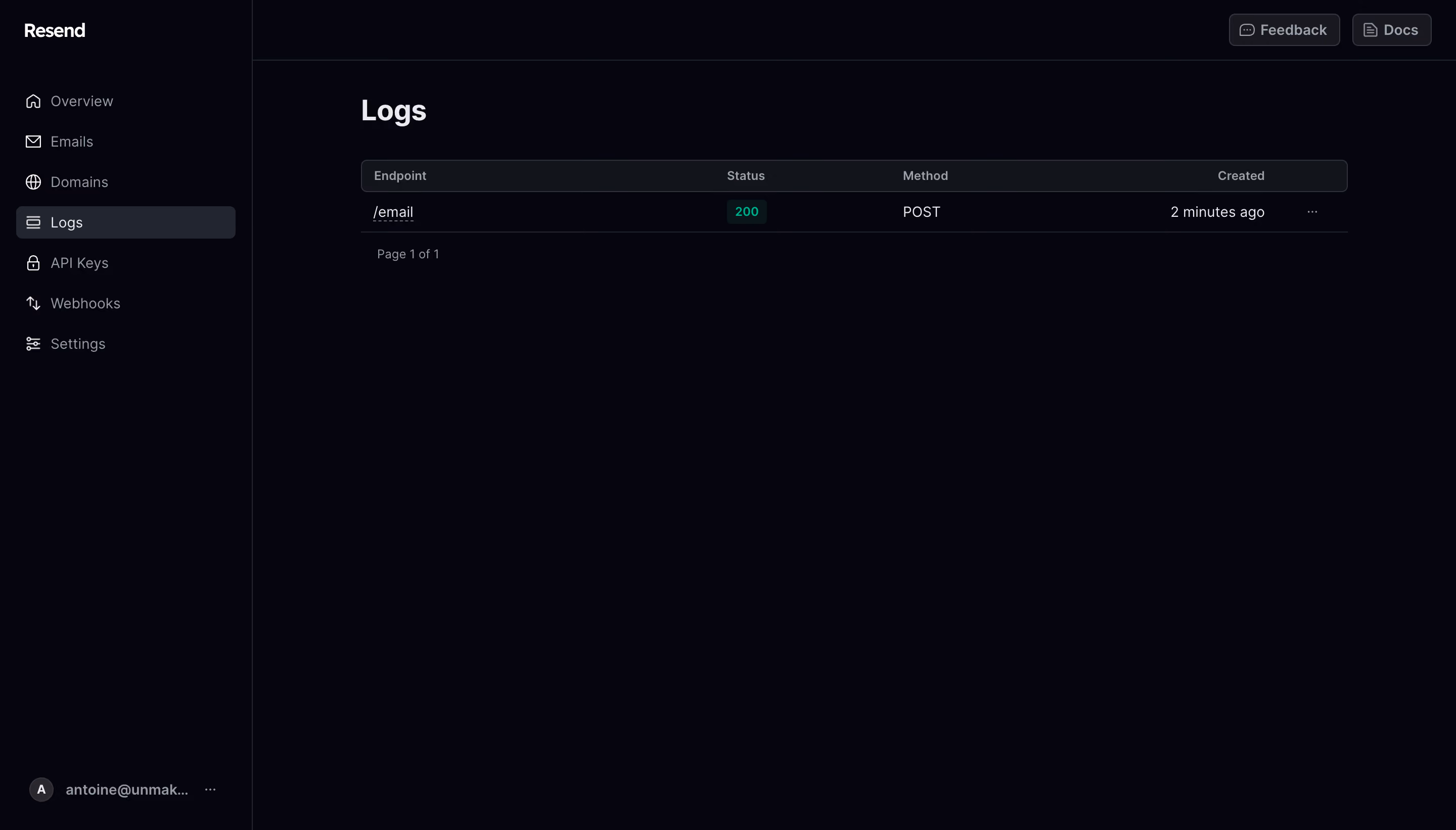 Resend Logs History