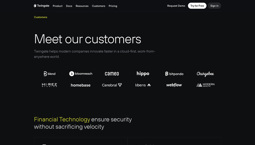Twingate Customers Page