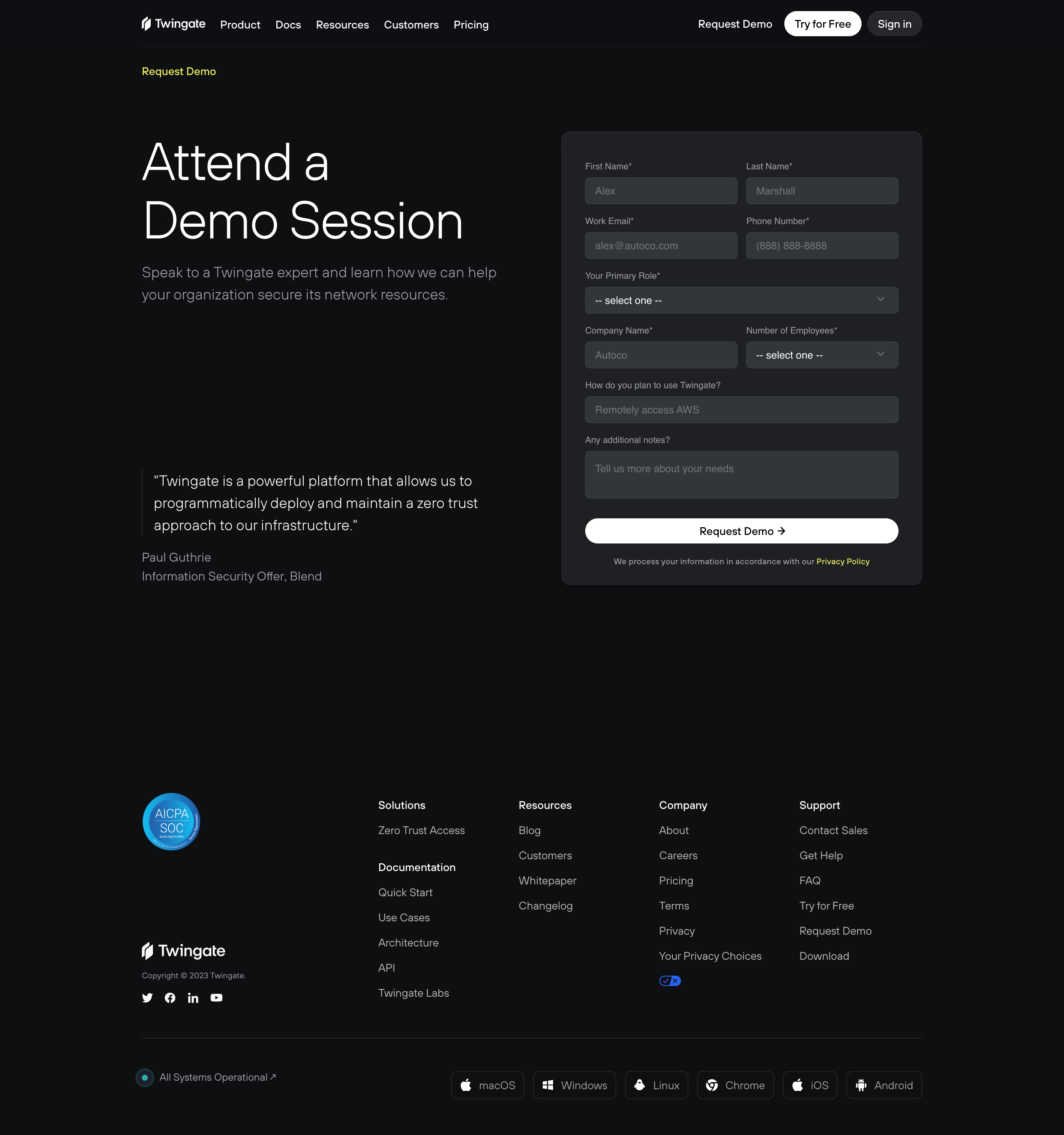 Twingate Demo Request