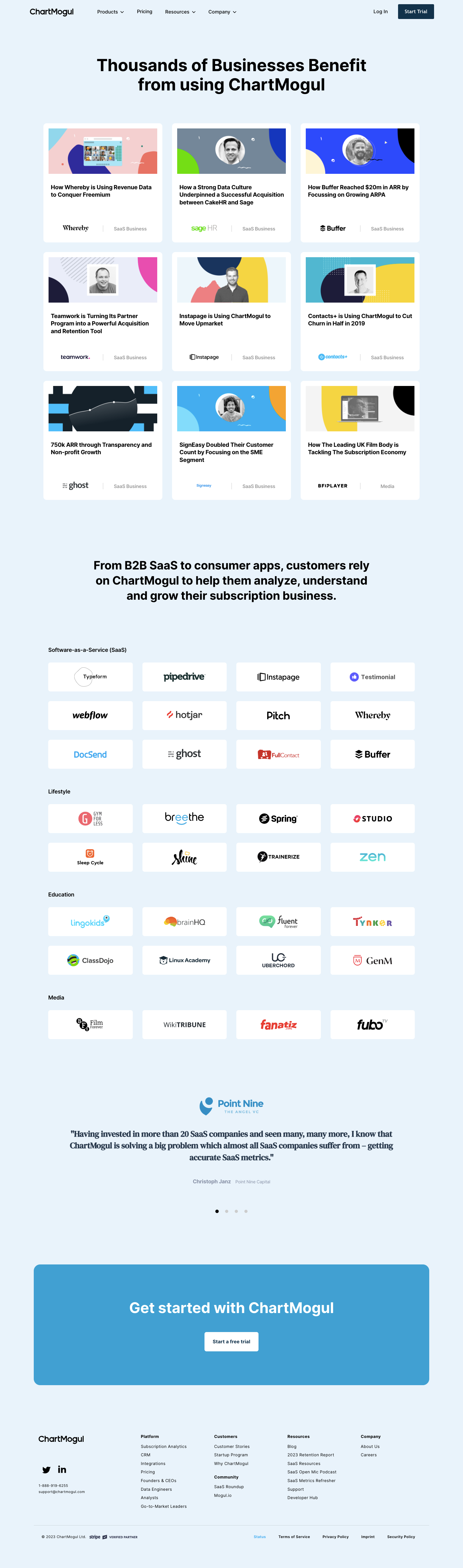 ChartMogul Customers Page
